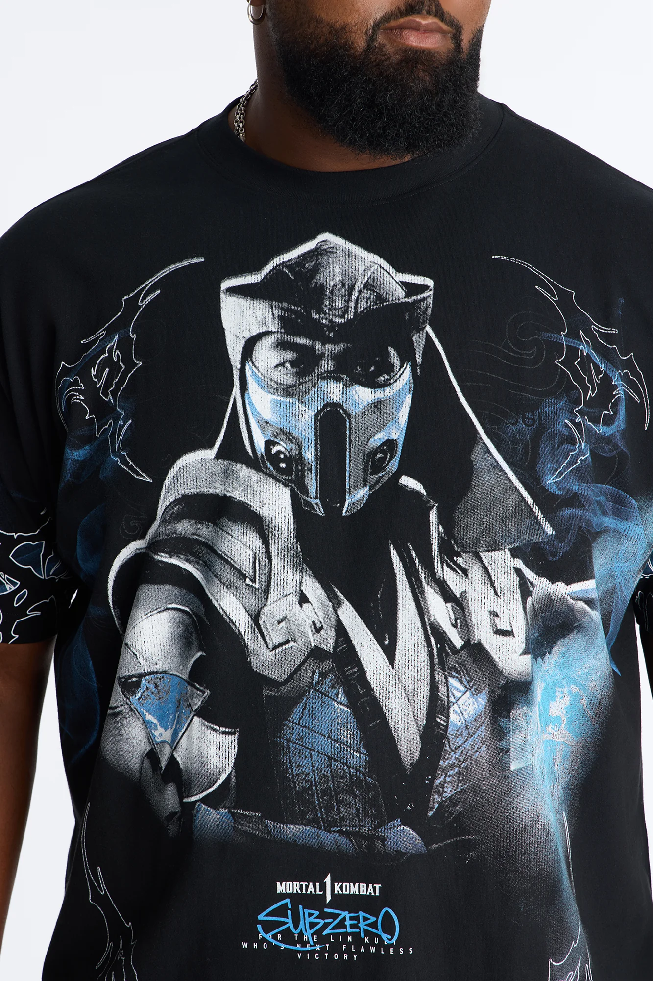 Mortal Kombat Sub Zero Heavy Weight Boxy Short Sleeve Tee - Black - Image 6