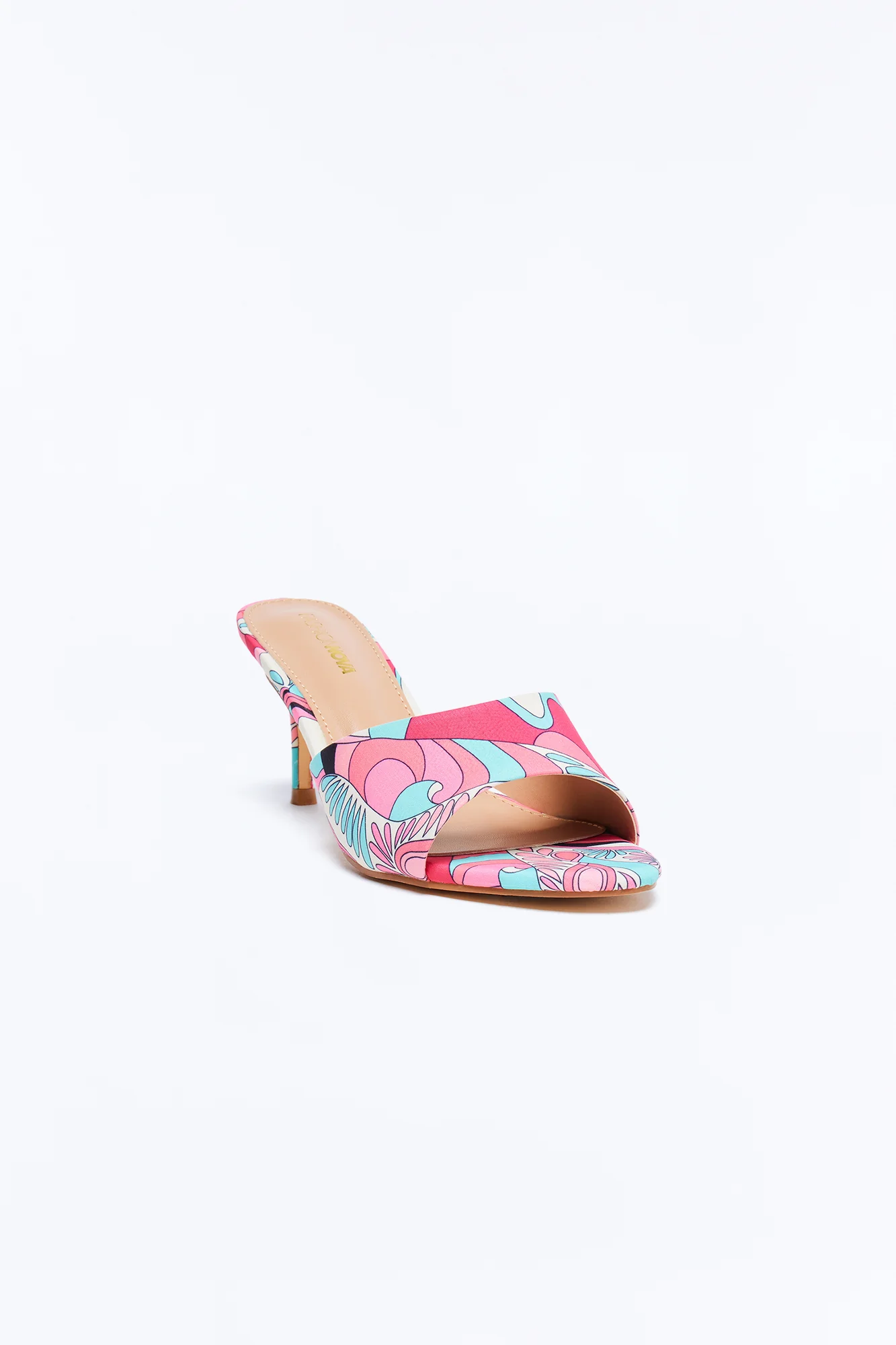 Moxi Abstract Print Heels - Pink/combo - Image 2