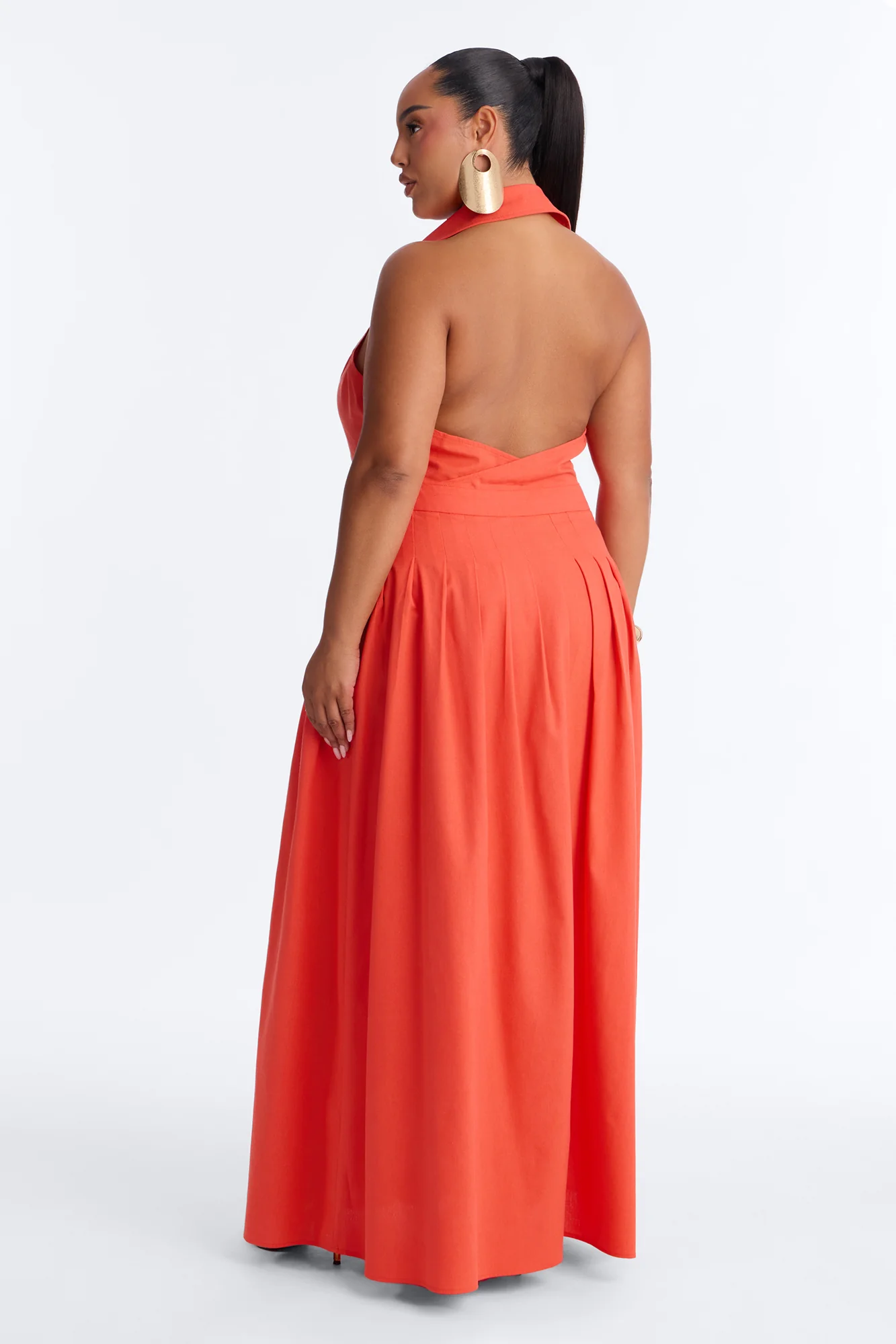 Must Be Nice Collared Maxi Dress - Coral - Image 8