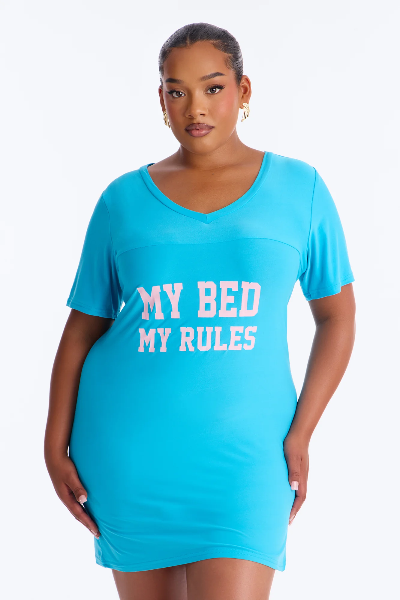 My Bed My Rules PJ Sleep Shirt - Blue/combo - Image 4