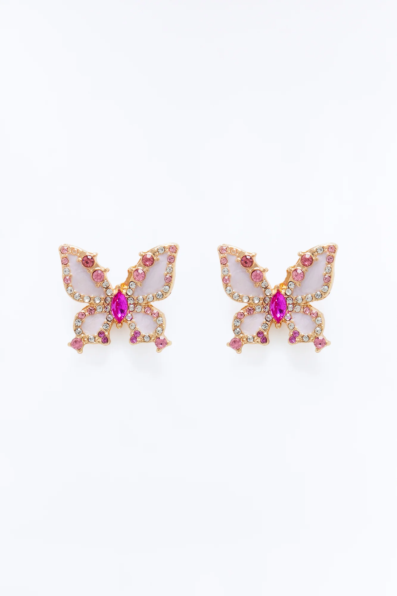 Mystical Magic Butterfly Stud Earrings - Pink/combo - Image 3