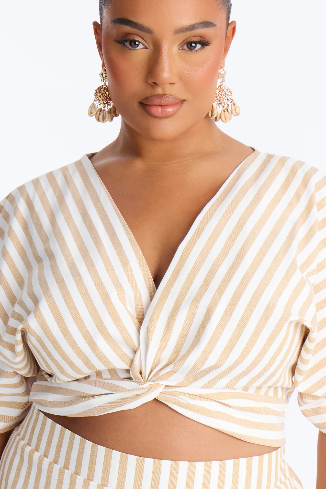 Nantucket Stripe Pant Set - Taupe - Image 7
