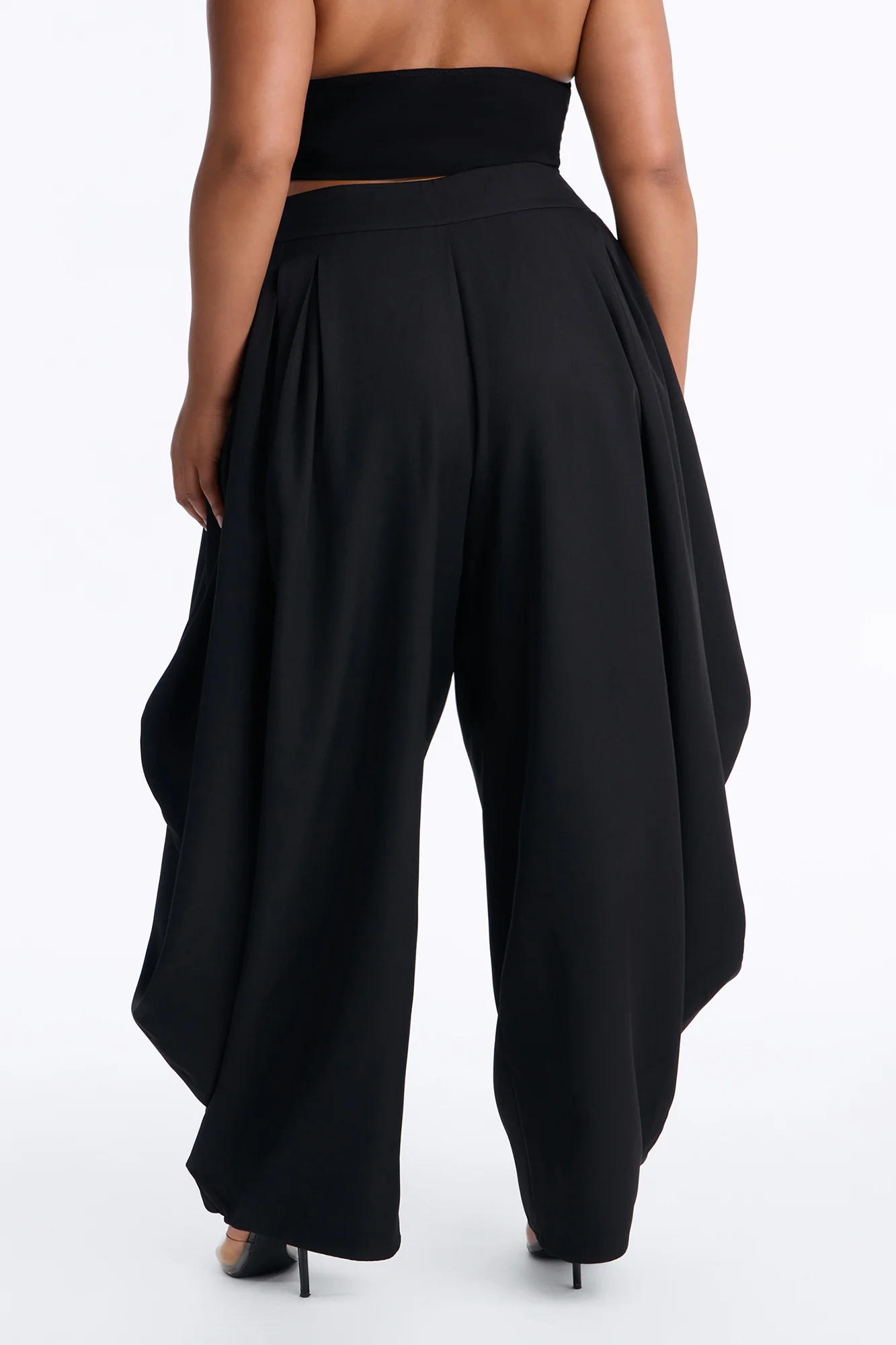 Naomi Exaggerated Barrel Leg Trouser - Black - Image 4