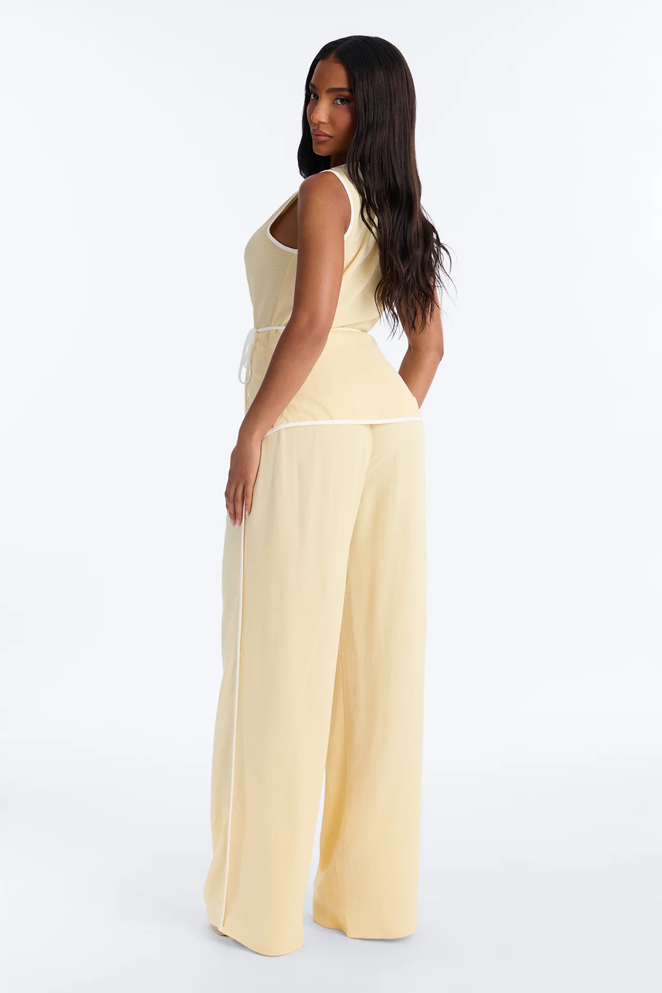 Natalia Sleeveless Pant Set - Yellow - Image 4