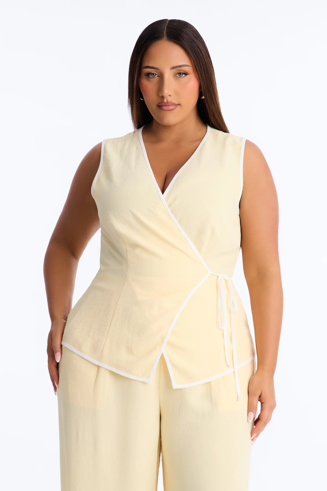 Natalia Sleeveless Pant Set - Yellow - Image 6
