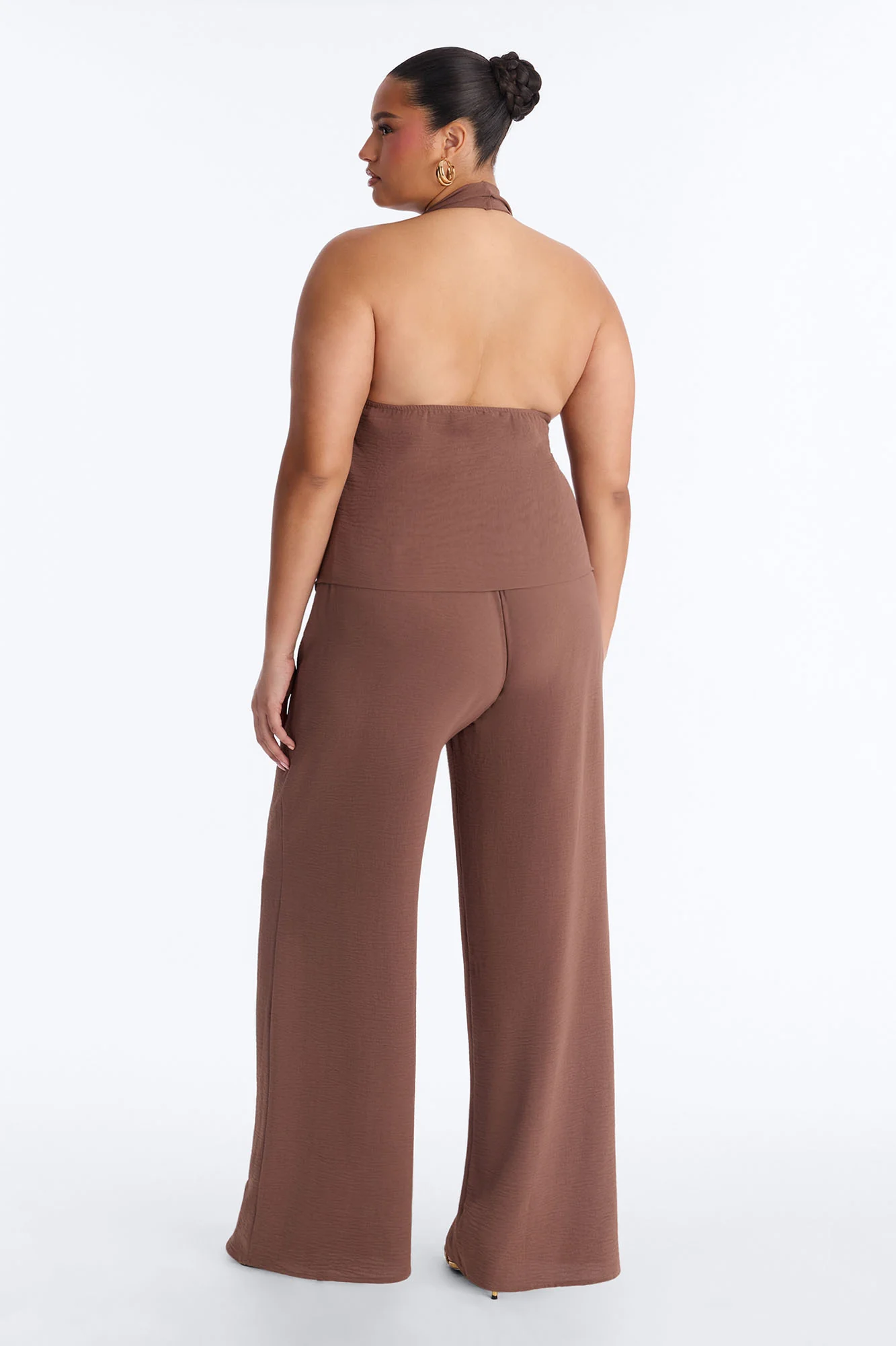 Natalie Halter Cowl Pant Set - Mocha - Image 8
