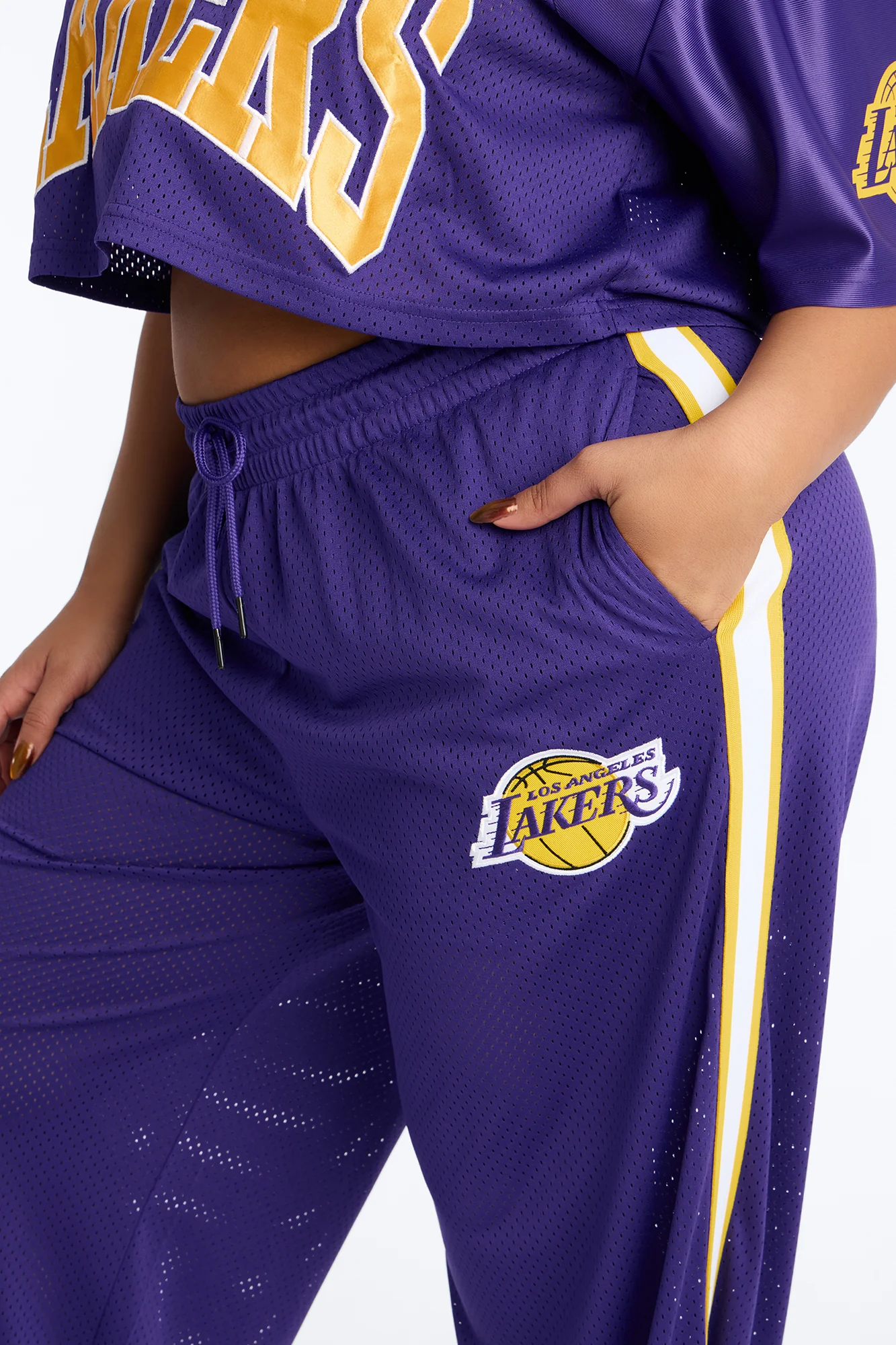 NBA LA Lakers Fleece Pants - Purple - Image 6