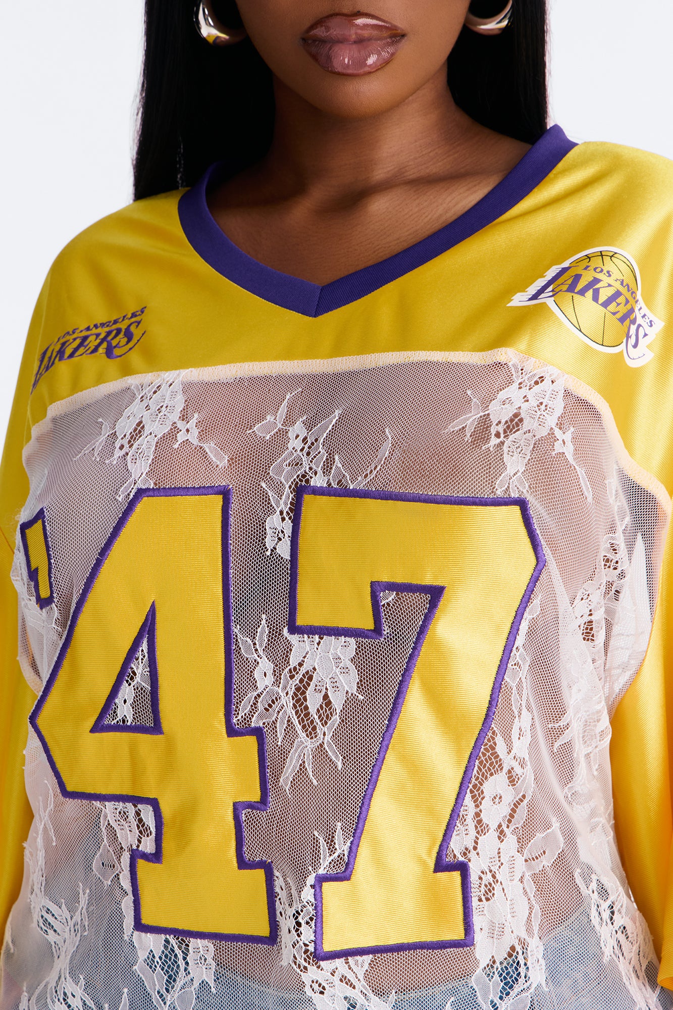 NBA LA Lakers Lace Top - White - Image 7