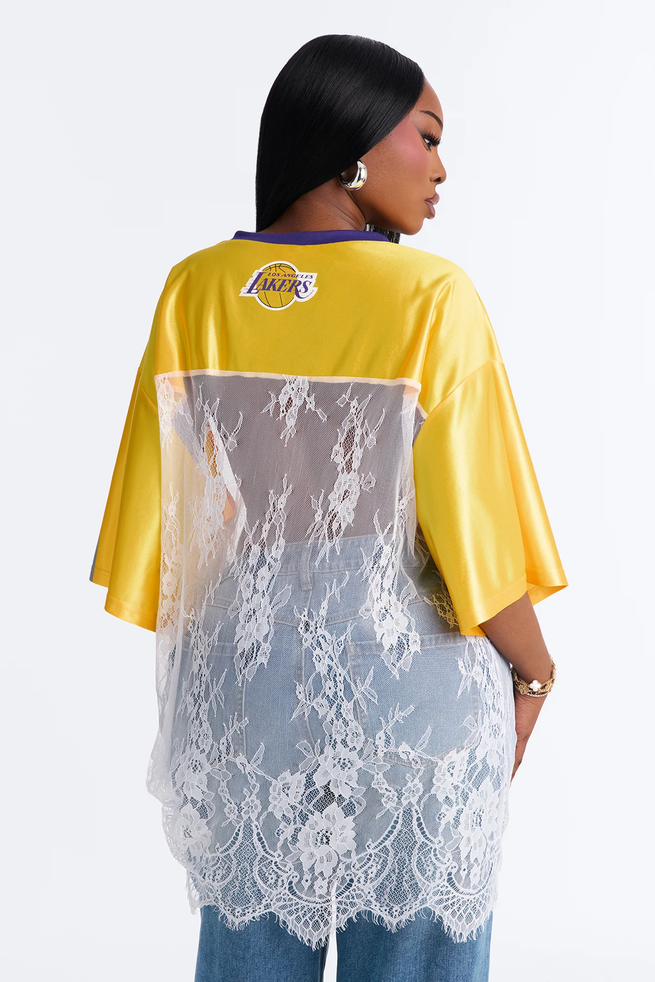 NBA LA Lakers Lace Top - White - Image 9