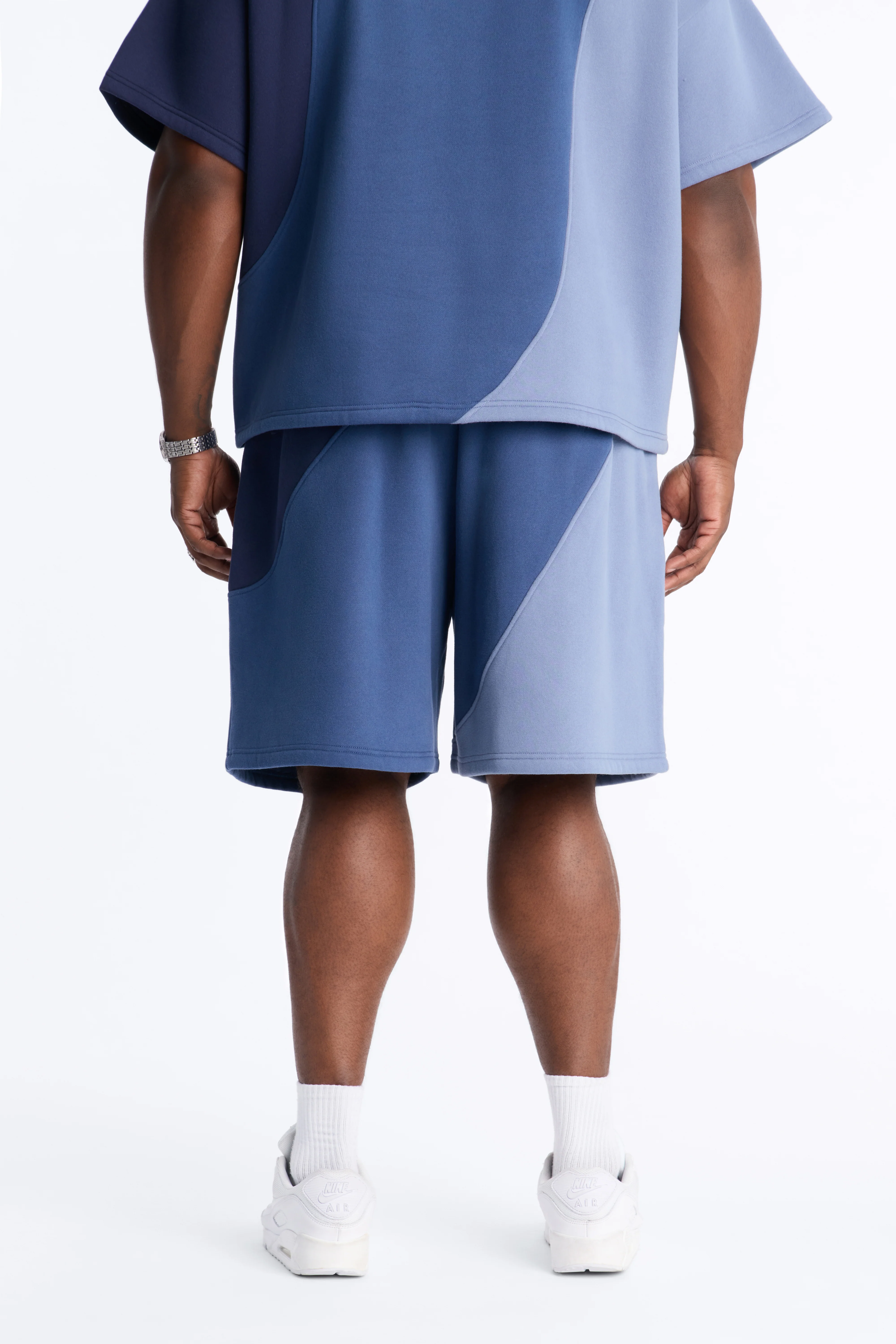Neapolitan Paneled Relaxed Sweatshort - Blue/combo - Image 8