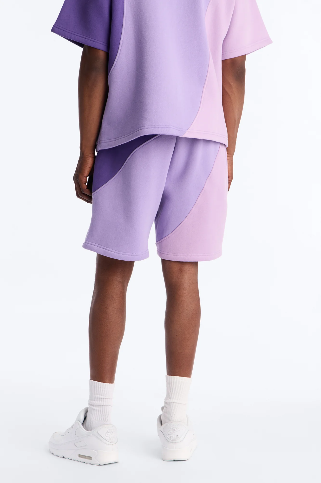 Neapolitan Paneled Relaxed Sweatshort - Purple/combo - Image 4