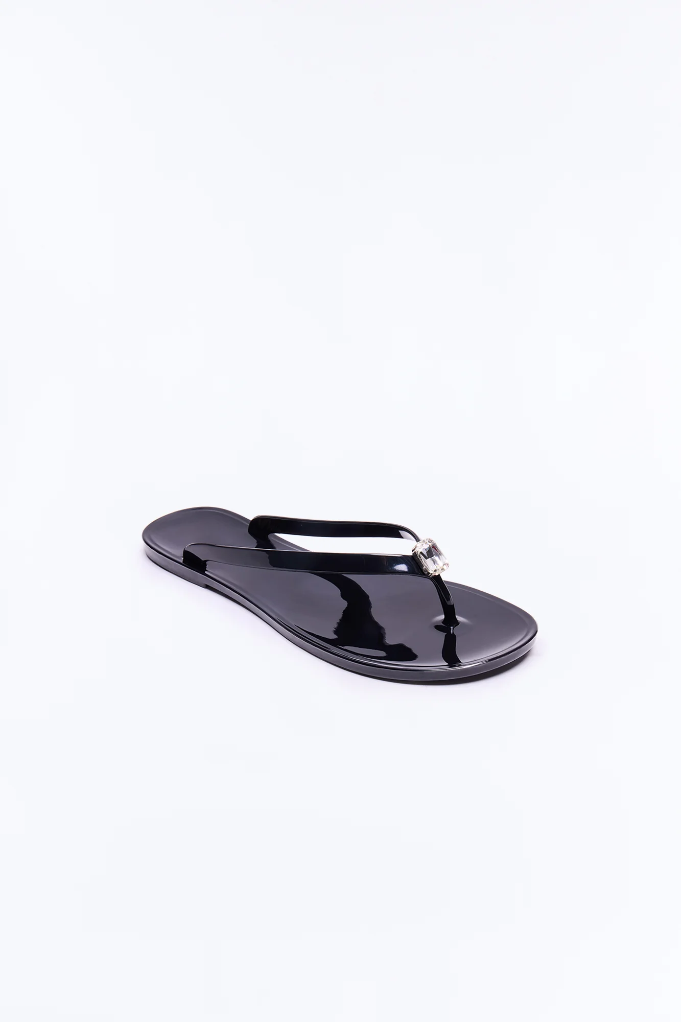 Nelia Jewel Jelly Flip Flops - Black - Image 3