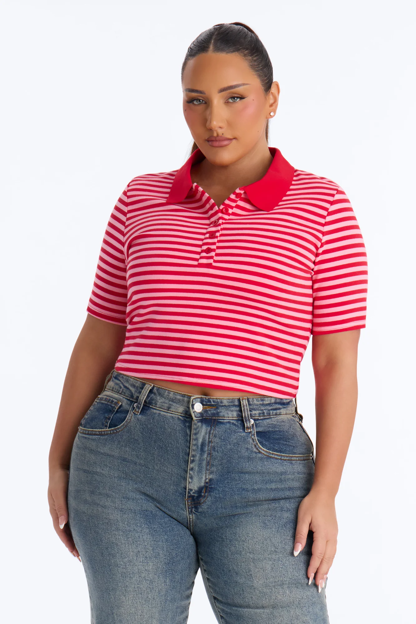 Nellie Stripped Shirt - Red/combo - Image 5