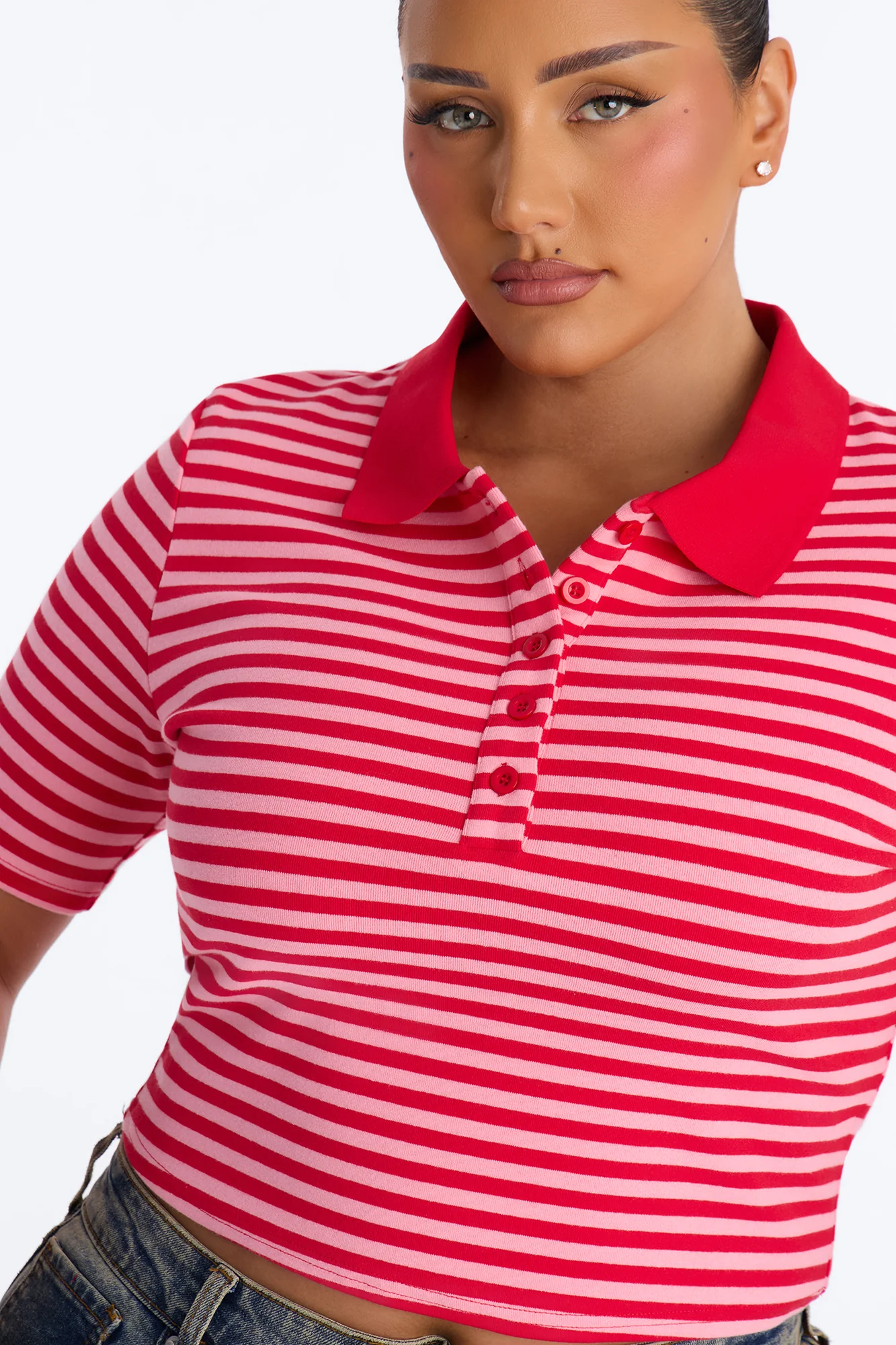 Nellie Stripped Shirt - Red/combo - Image 7