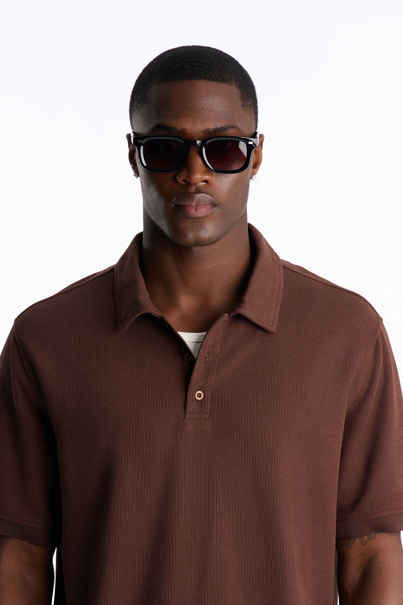 Never Be Like You Square Frame Sunglasses - Black/Brown - Image 4