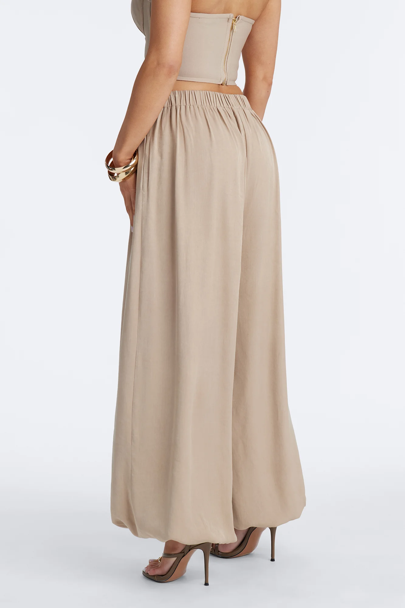 Never Too Much Pleated Balloon Pant 30″ - Taupe - Image 4