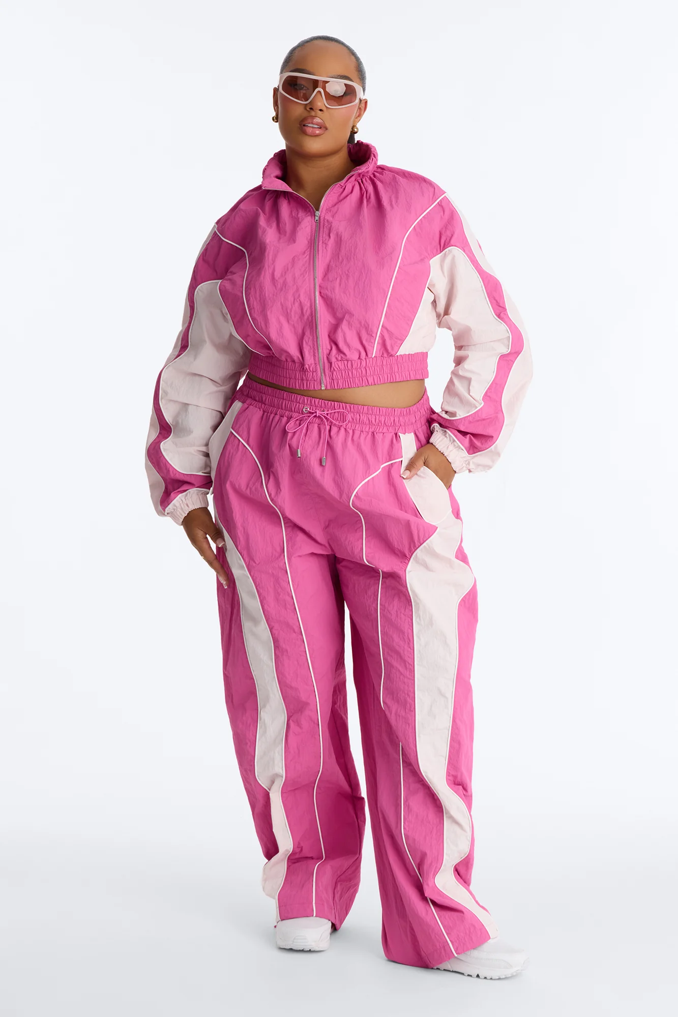New Era Colorblock Track Pant - Pink/combo - Image 5