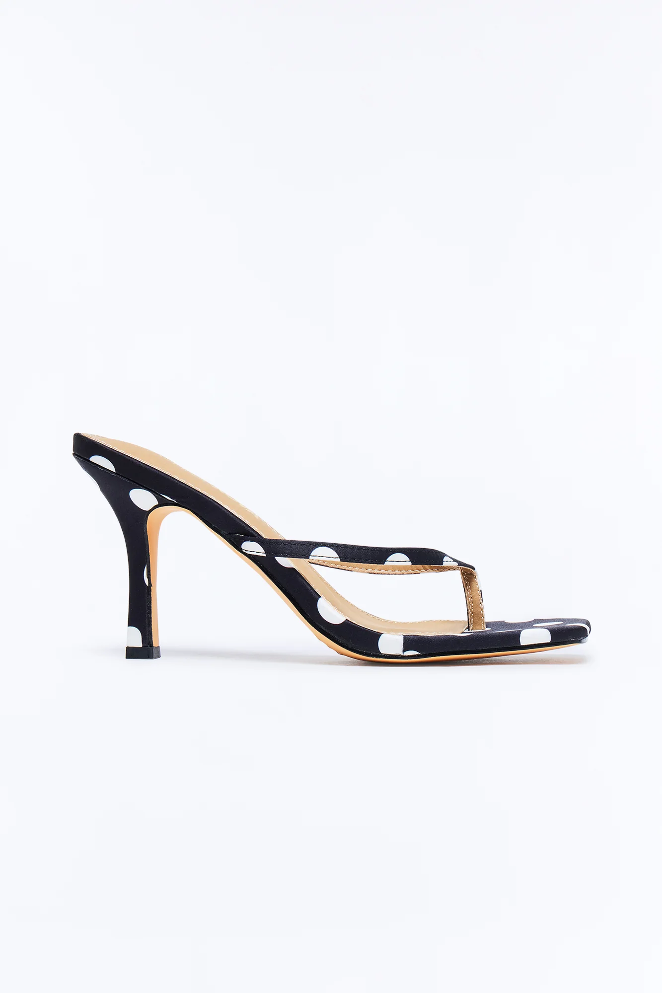 New Growth Satin Thong Heels - Black