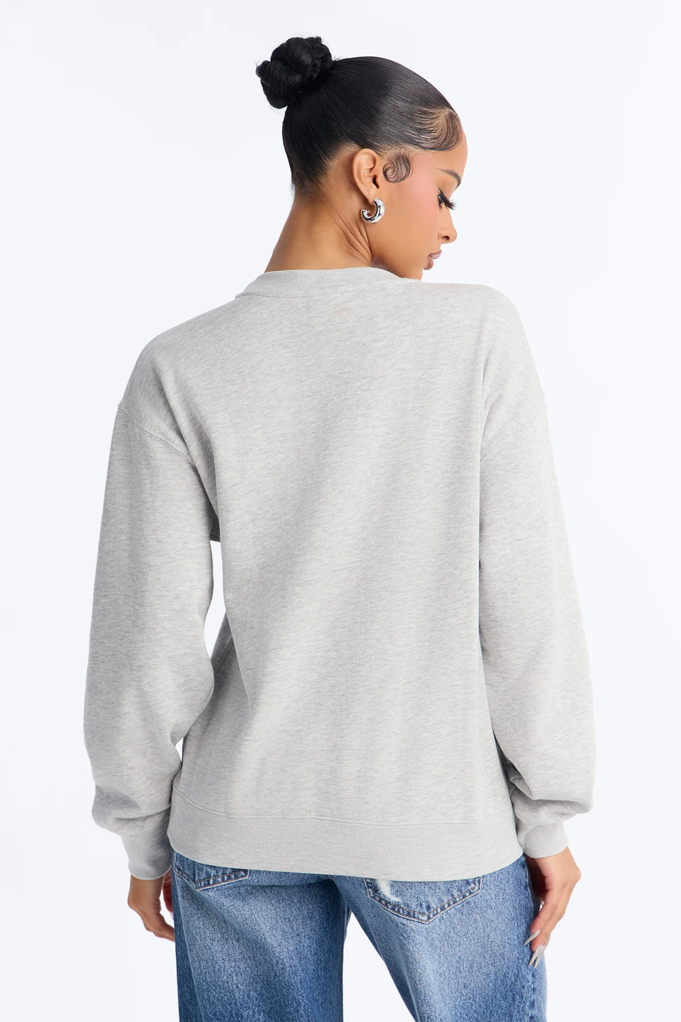New York Snoopy Crew Sweatshirt - Heather Grey - Image 4