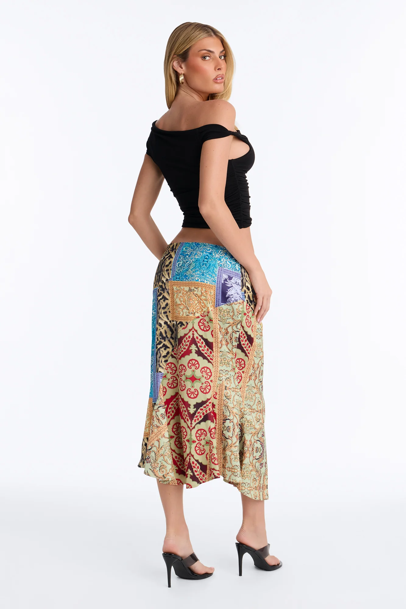 Newest Obsession Satin Midi Skirt - Multi Color - Image 4