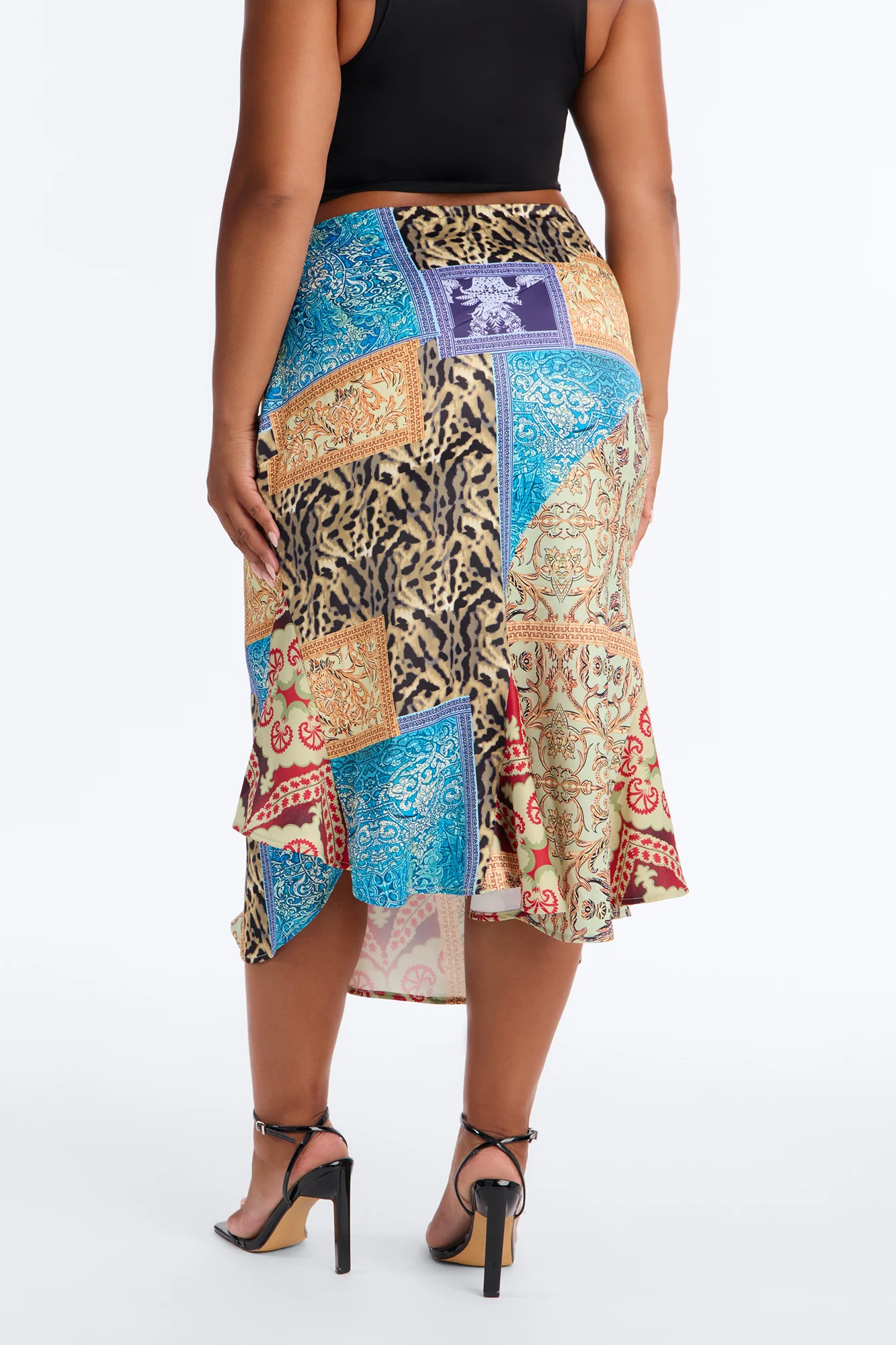 Newest Obsession Satin Midi Skirt - Multi Color - Image 7