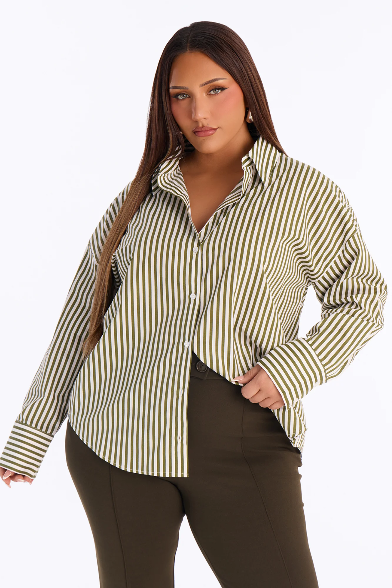 Newport Striped Shirt - Olive/combo - Image 5