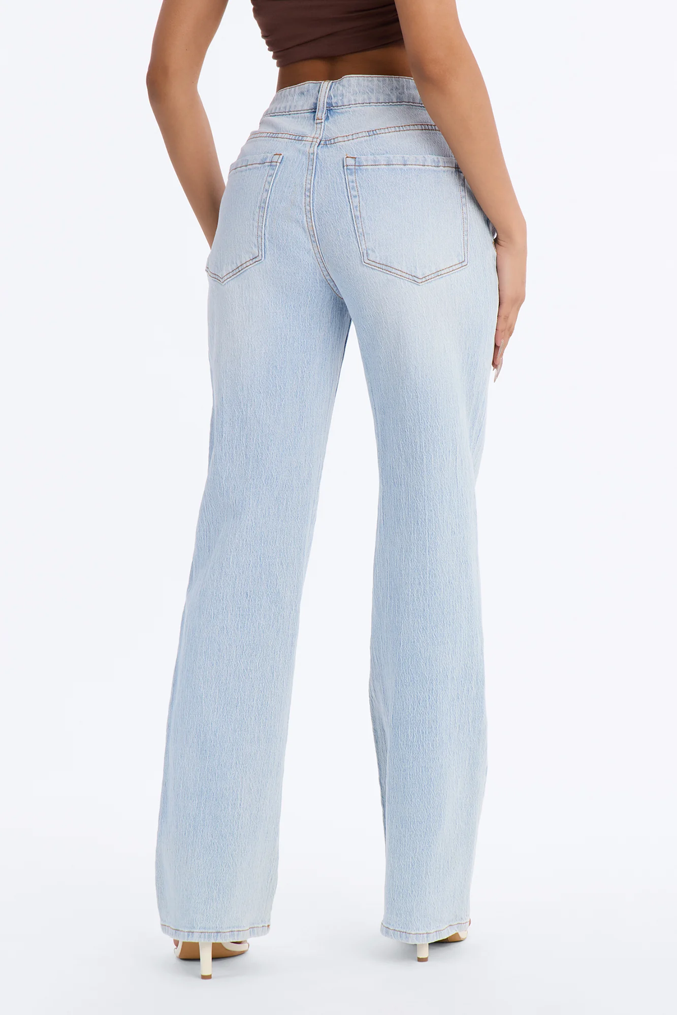 Next Chapter High Rise Stretch Straight Leg Jeans - Light Wash - Image 4