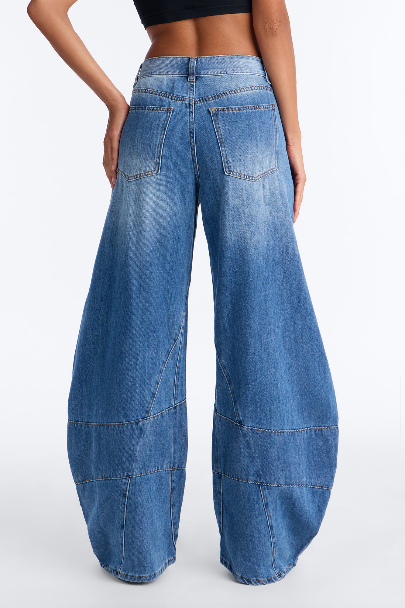 Next Street Seamed Barrel Jeans - Dark Wash - Image 3