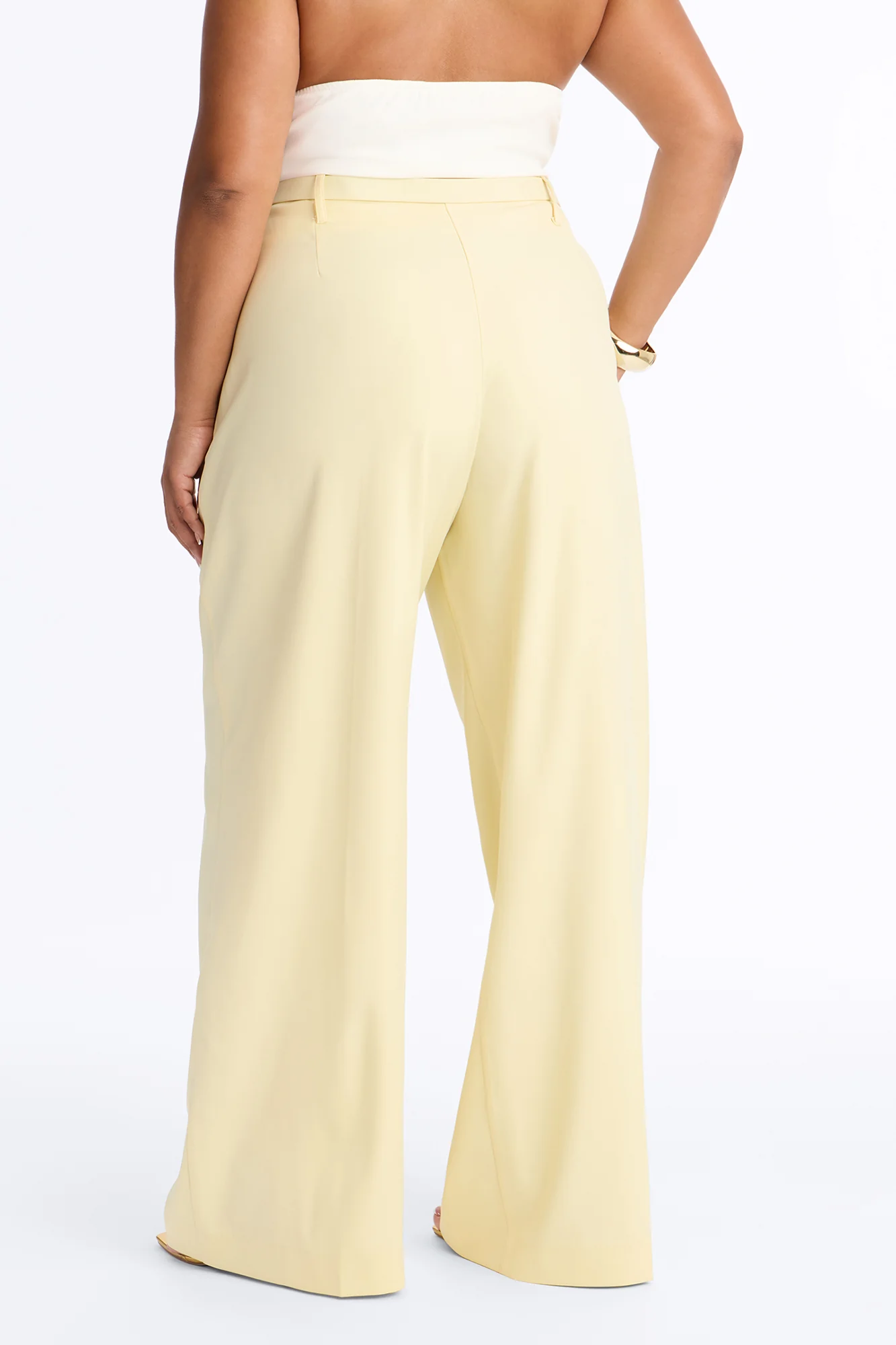 Nicole Belted Straight Leg Trouser - Butter Yellow - Image 8