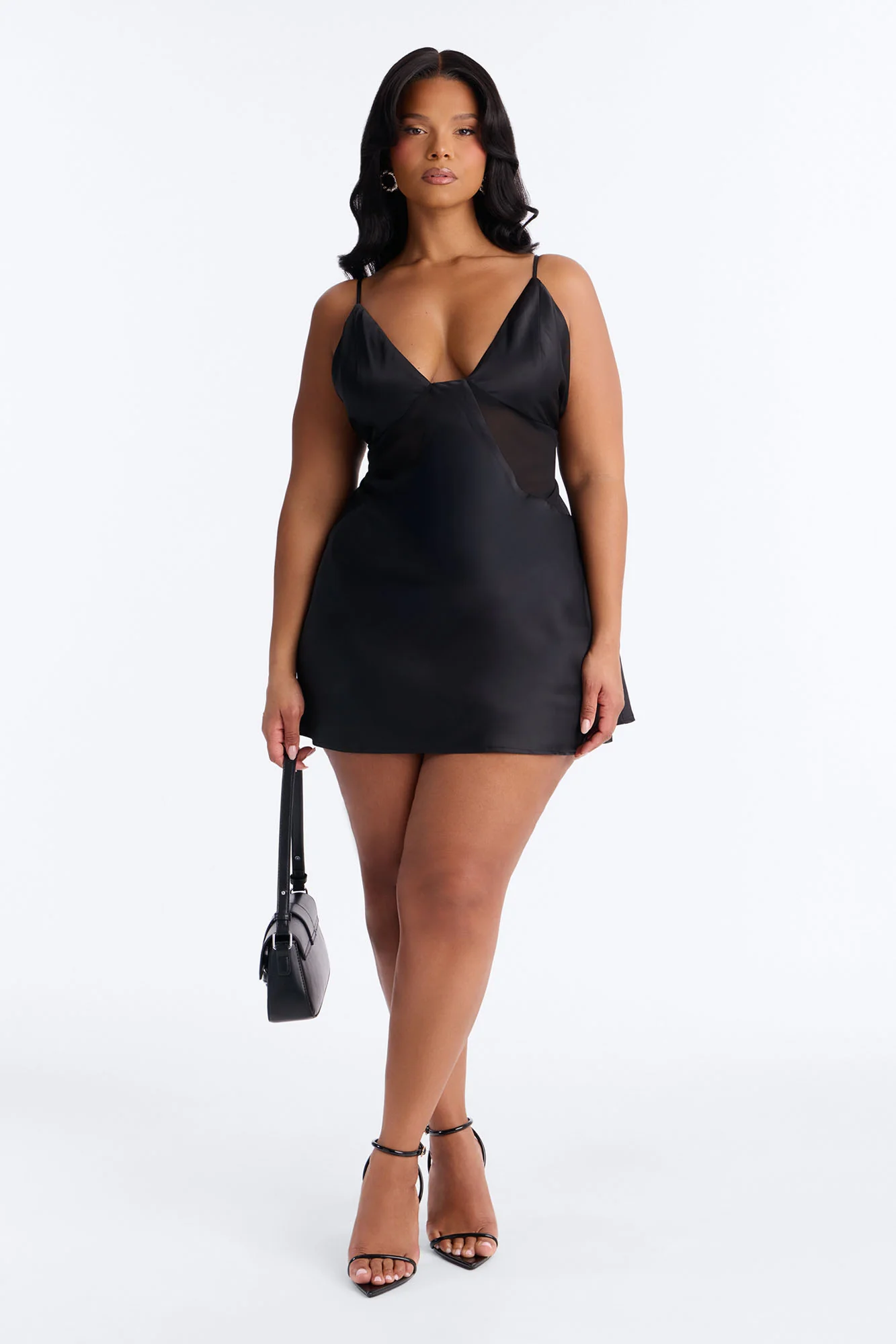 Night Slay Satin Mini Dress - Black - Image 6