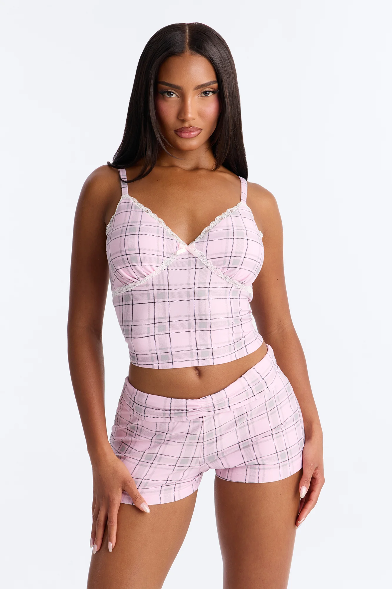 Nighttime Secrets Cami PJ Short Set - Pink/combo