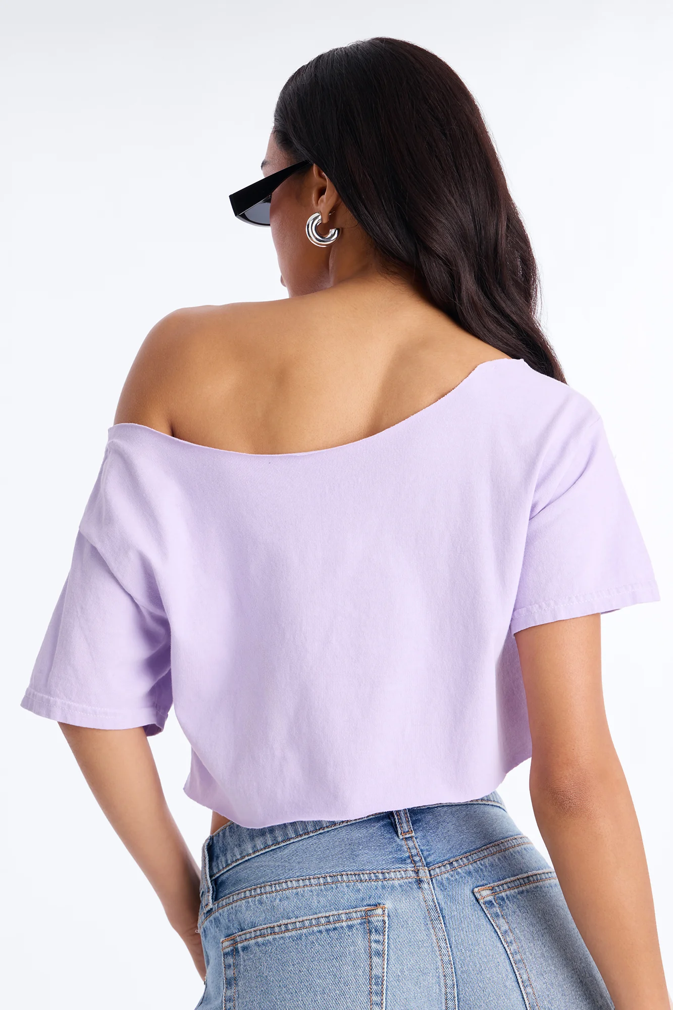Nirvana Utero Off Shoulder Cropped Tee - Lavender - Image 5