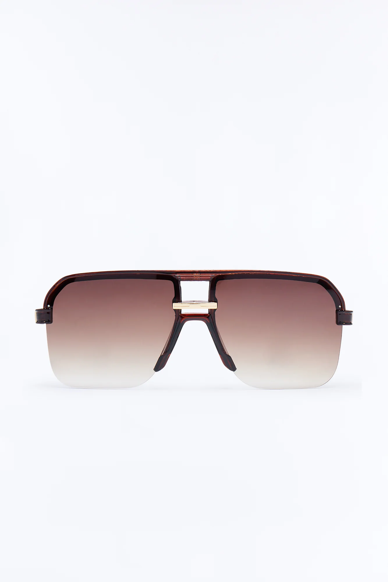 No Closure Aviator Sunglasses - Brown - Image 3