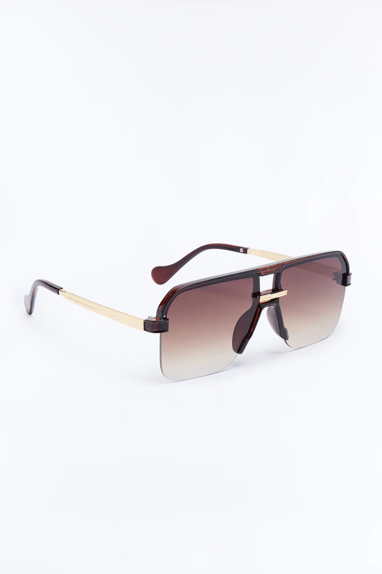 No Closure Aviator Sunglasses - Brown - Image 4