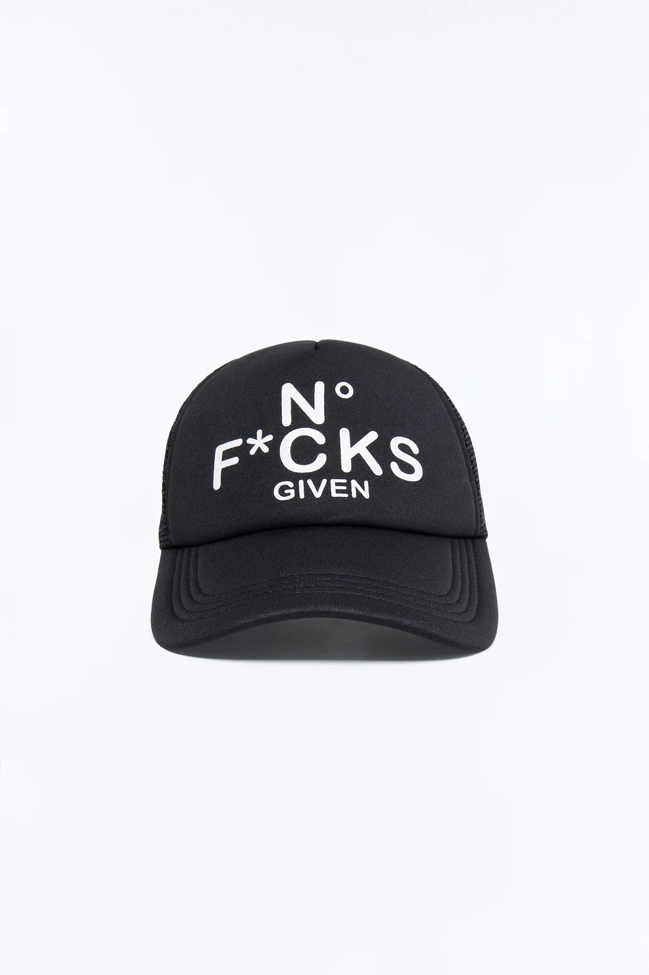 No Fcks Given Trucker Snapback Hat - Black - Image 4