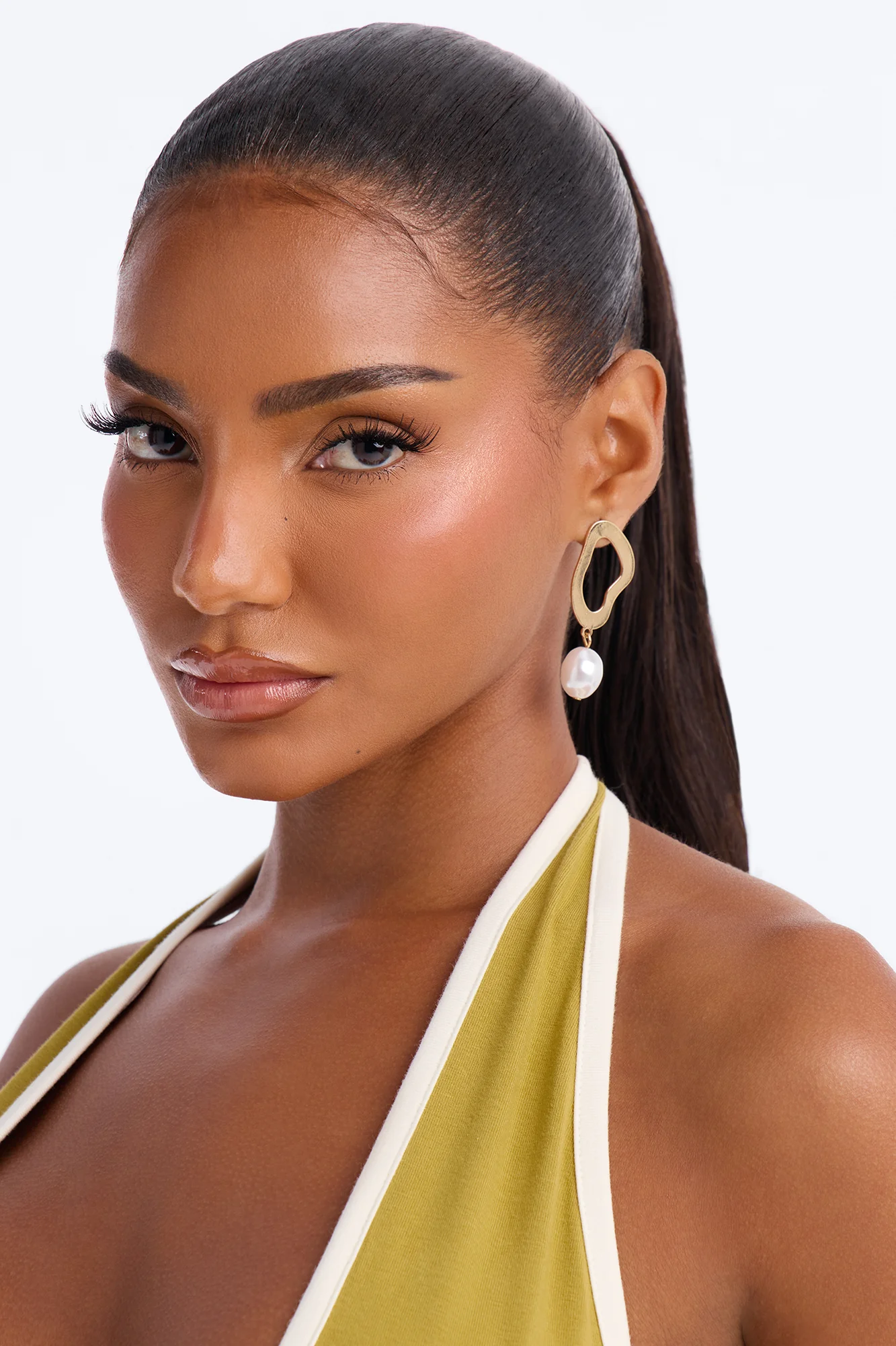 Noctura Pearl Drop Earrings - Gold - Image 2