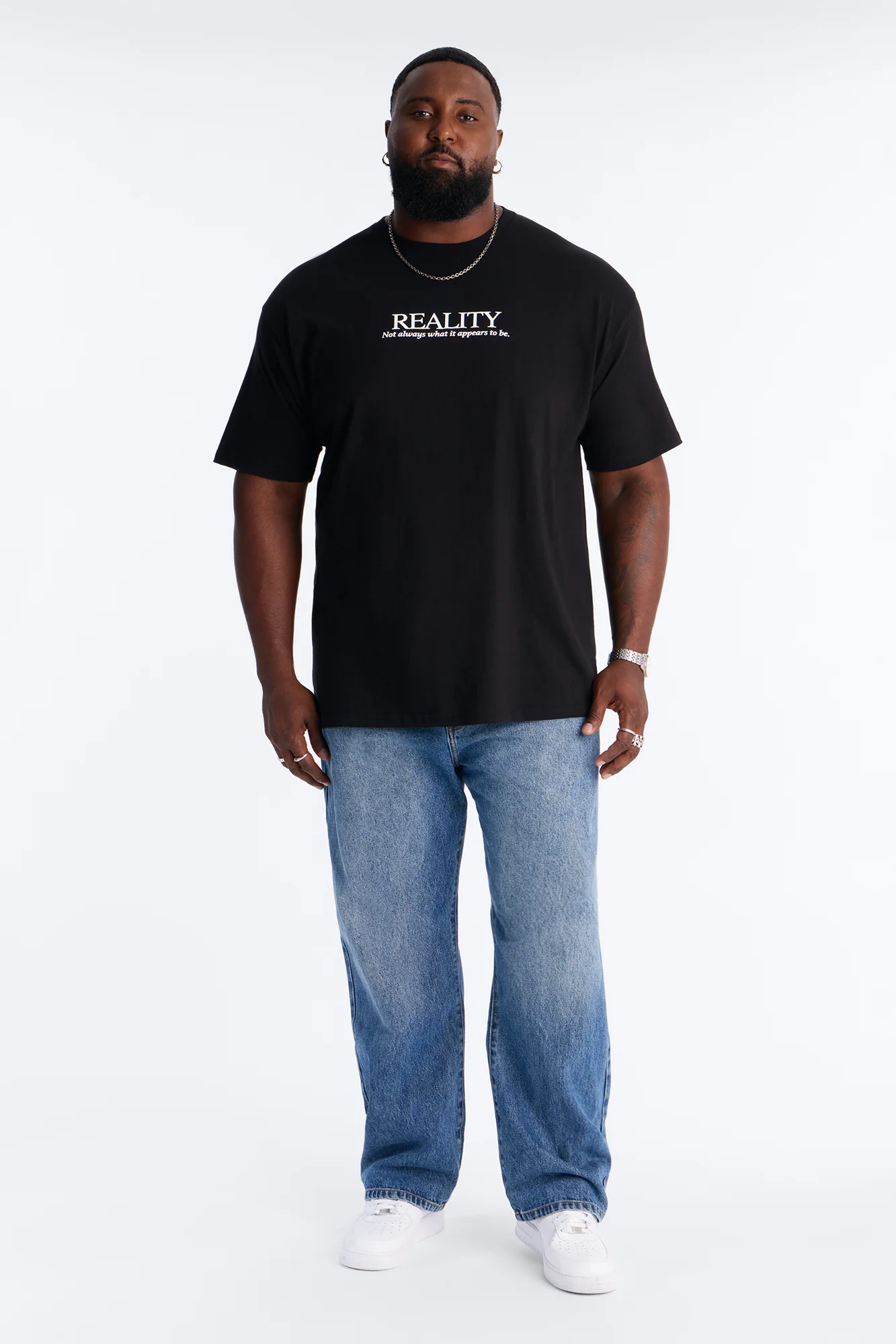 Not As It Appears Oversized Short Sleeve Tee - Black - Image 3