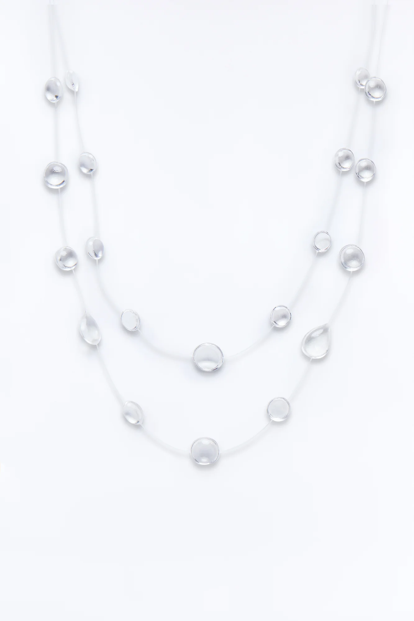 Nothing Here Clear Layered Necklace - Clear - Image 3