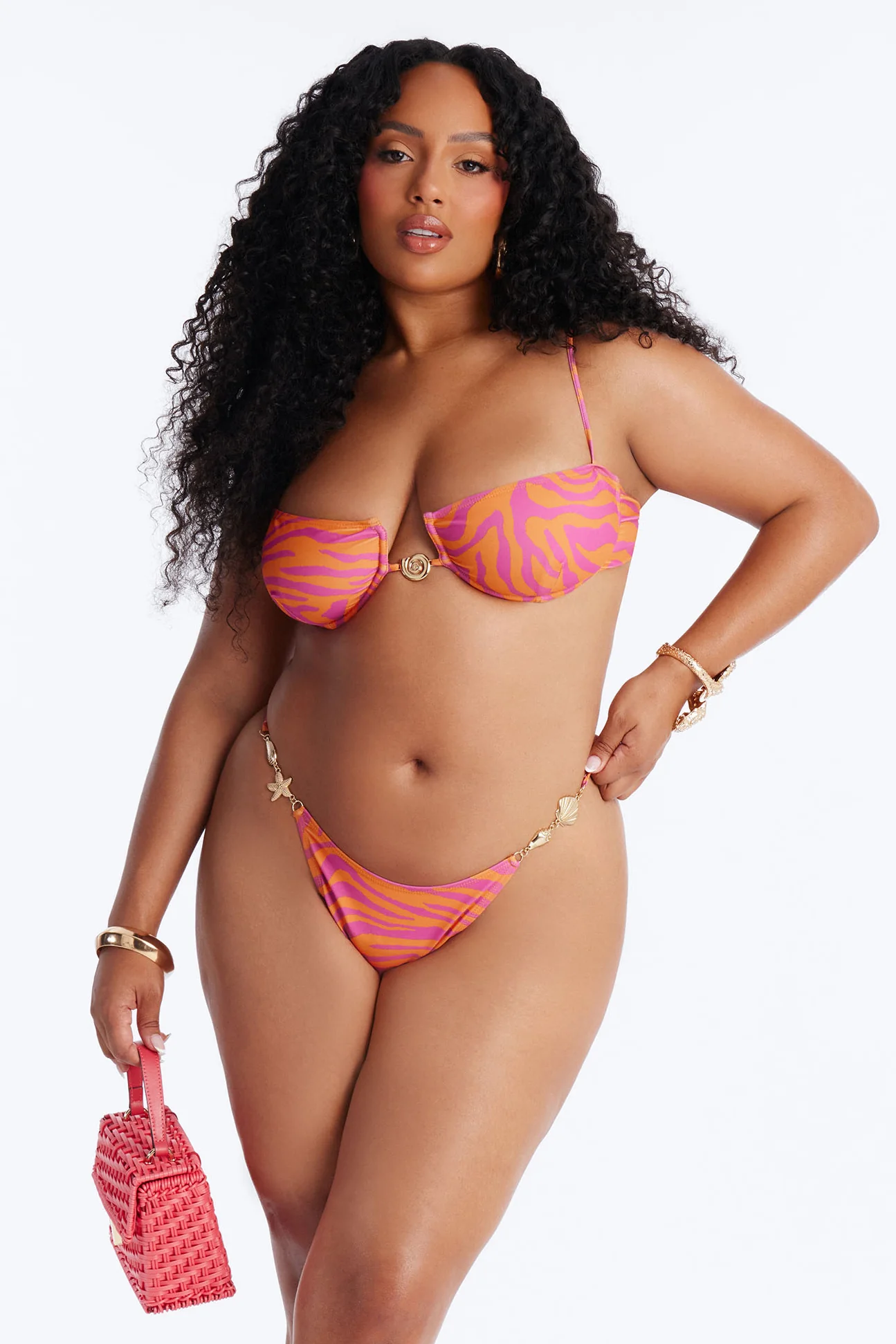 Nothing Just A Stripe Hardware 2 Piece Bikini - Pink/combo - Image 5