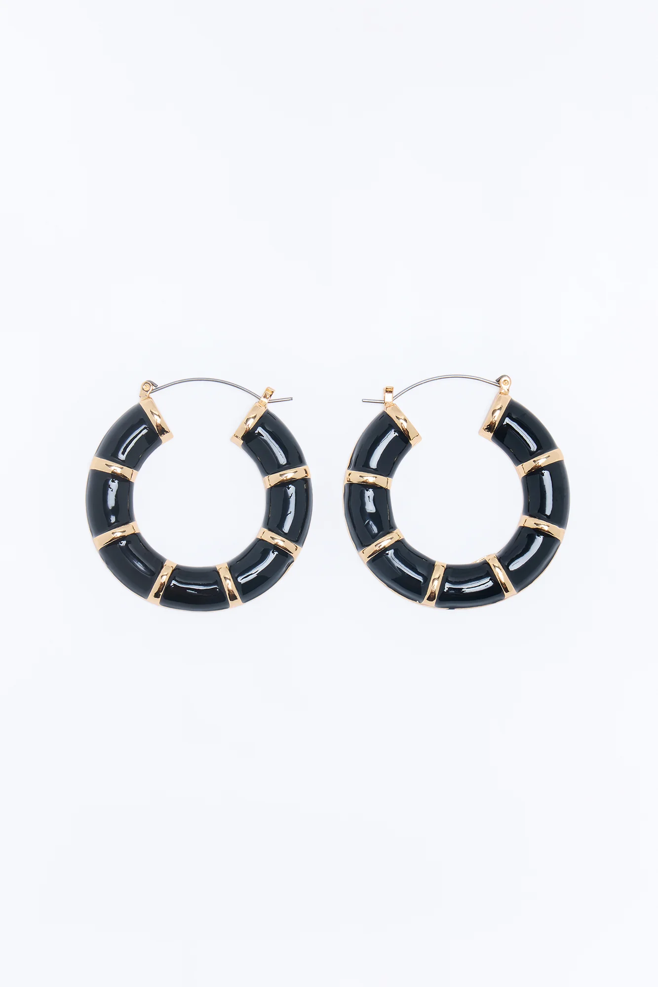 Nothing To See Hoop Earrings - Black/Gold