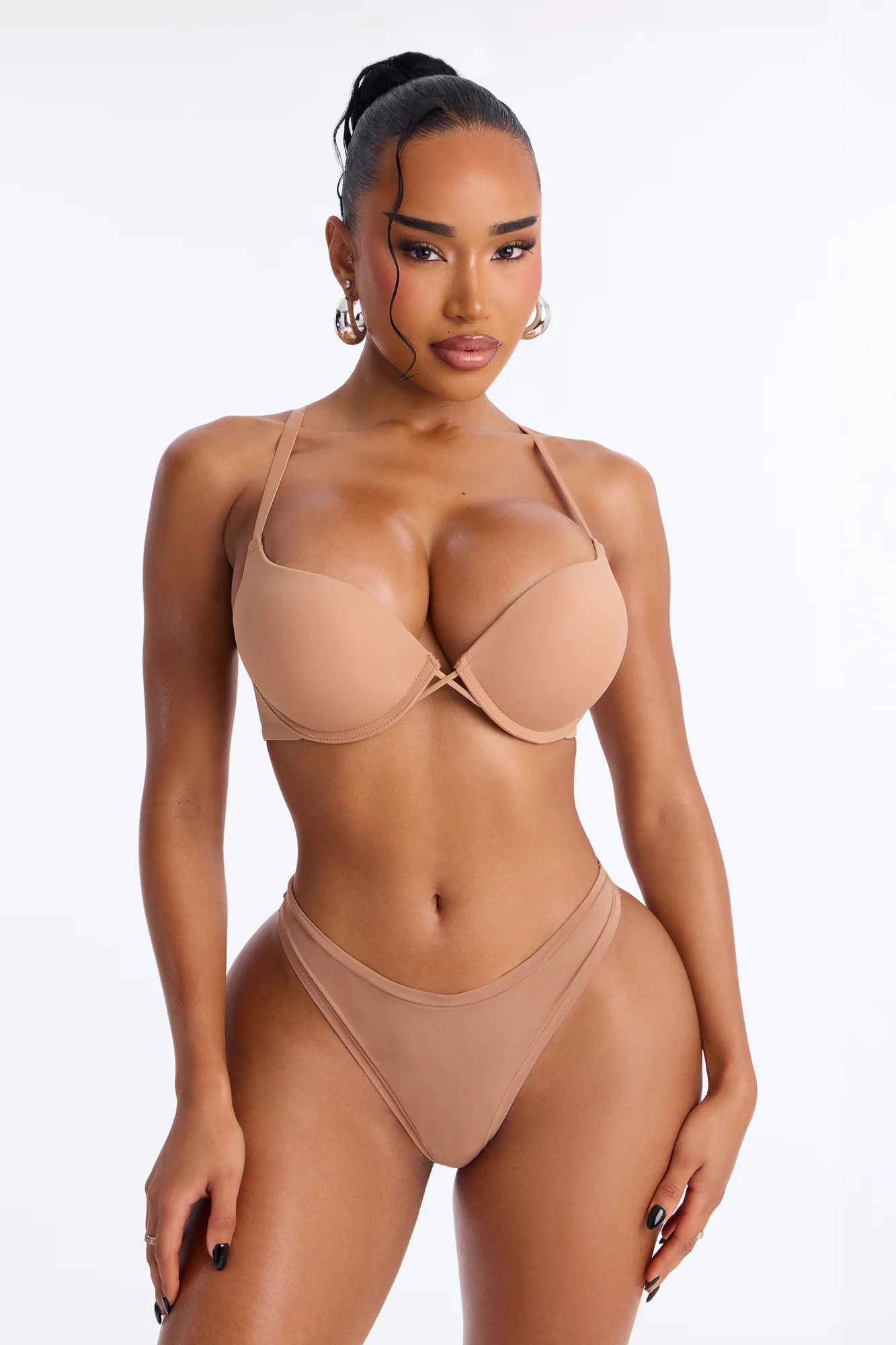 Nova Microfiber Extreme Lift Level 3 Push Up Bra - Nude - Image 2
