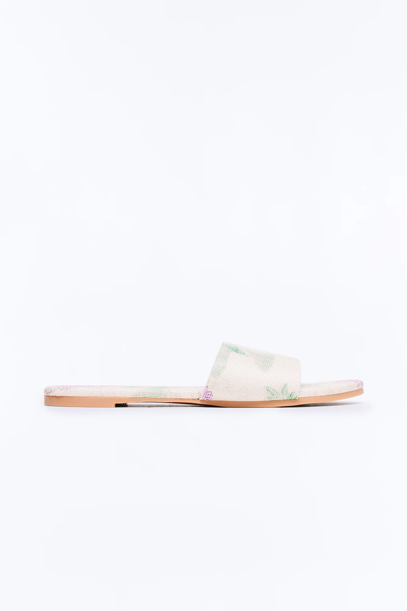 Nully Floral Slip On Sandals - Cream