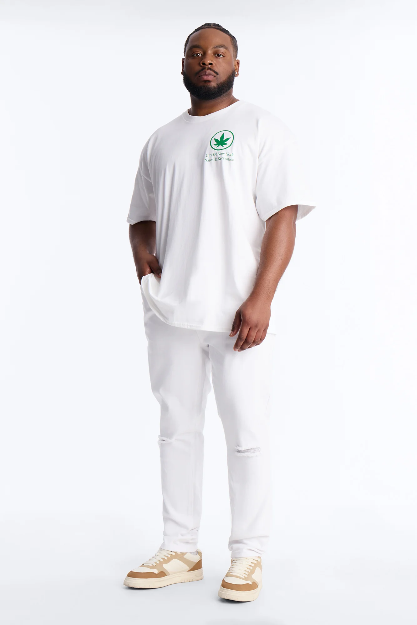 NYC Recreation Vibes Short Sleeve Tee - White - Image 6