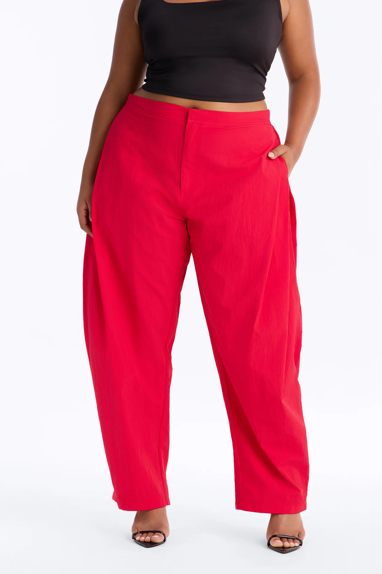 Nylon Windbreaker Pant - Red - Image 2
