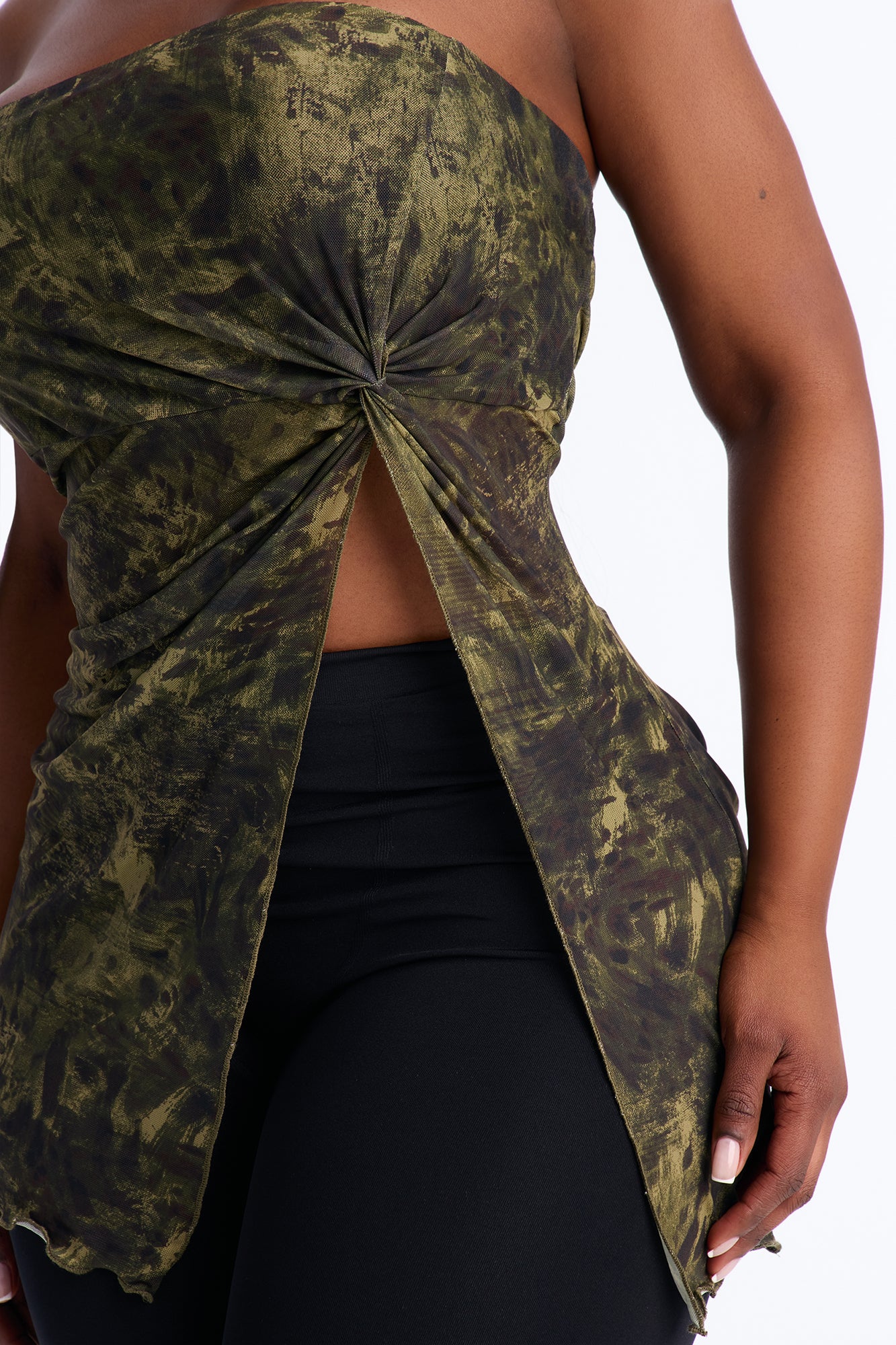 Oasis Dream Mesh Ruched Tube Top - Green/combo - Image 7