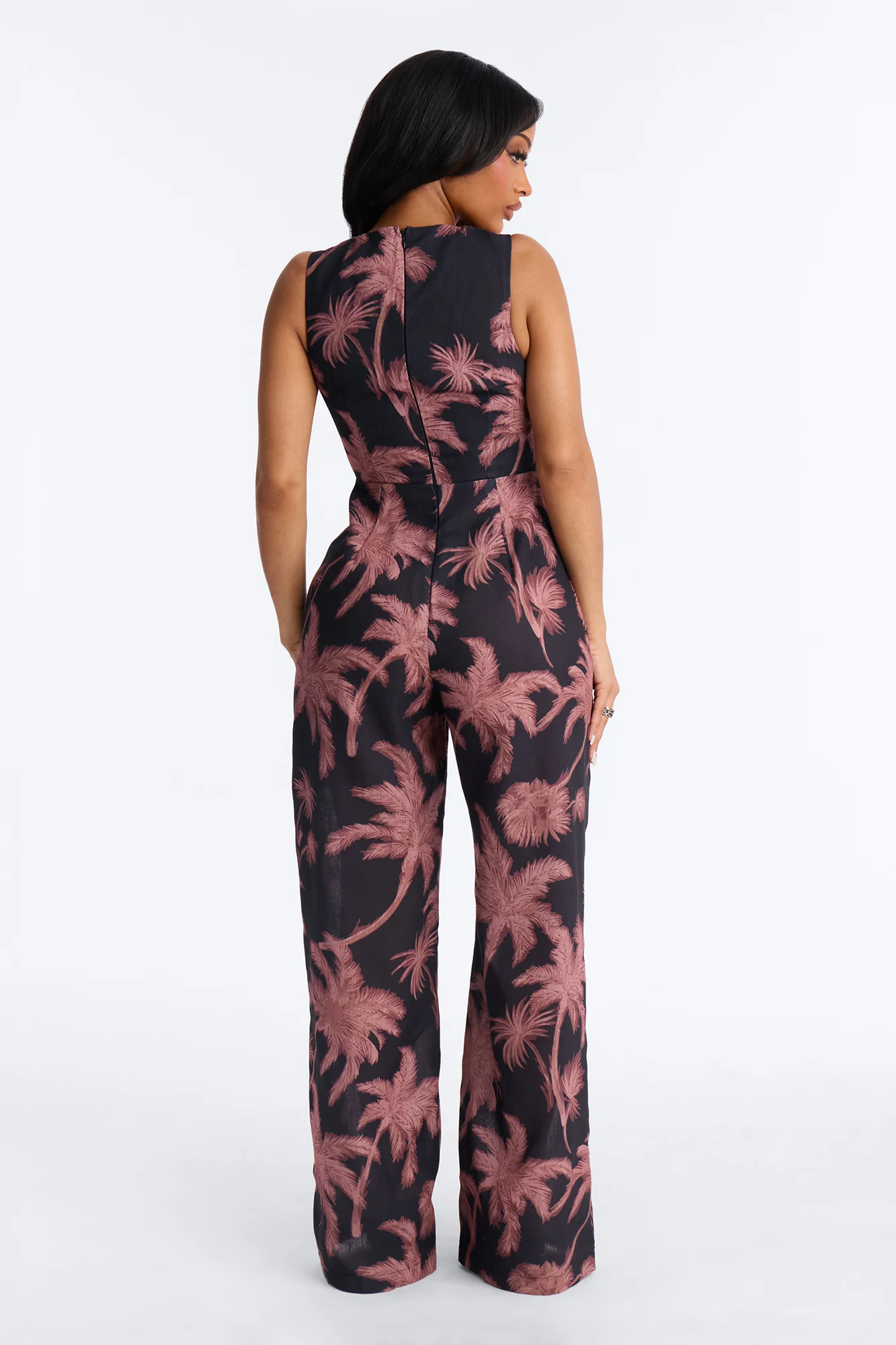 Off To Sunset Linen Jumpsuit - Black - Image 4