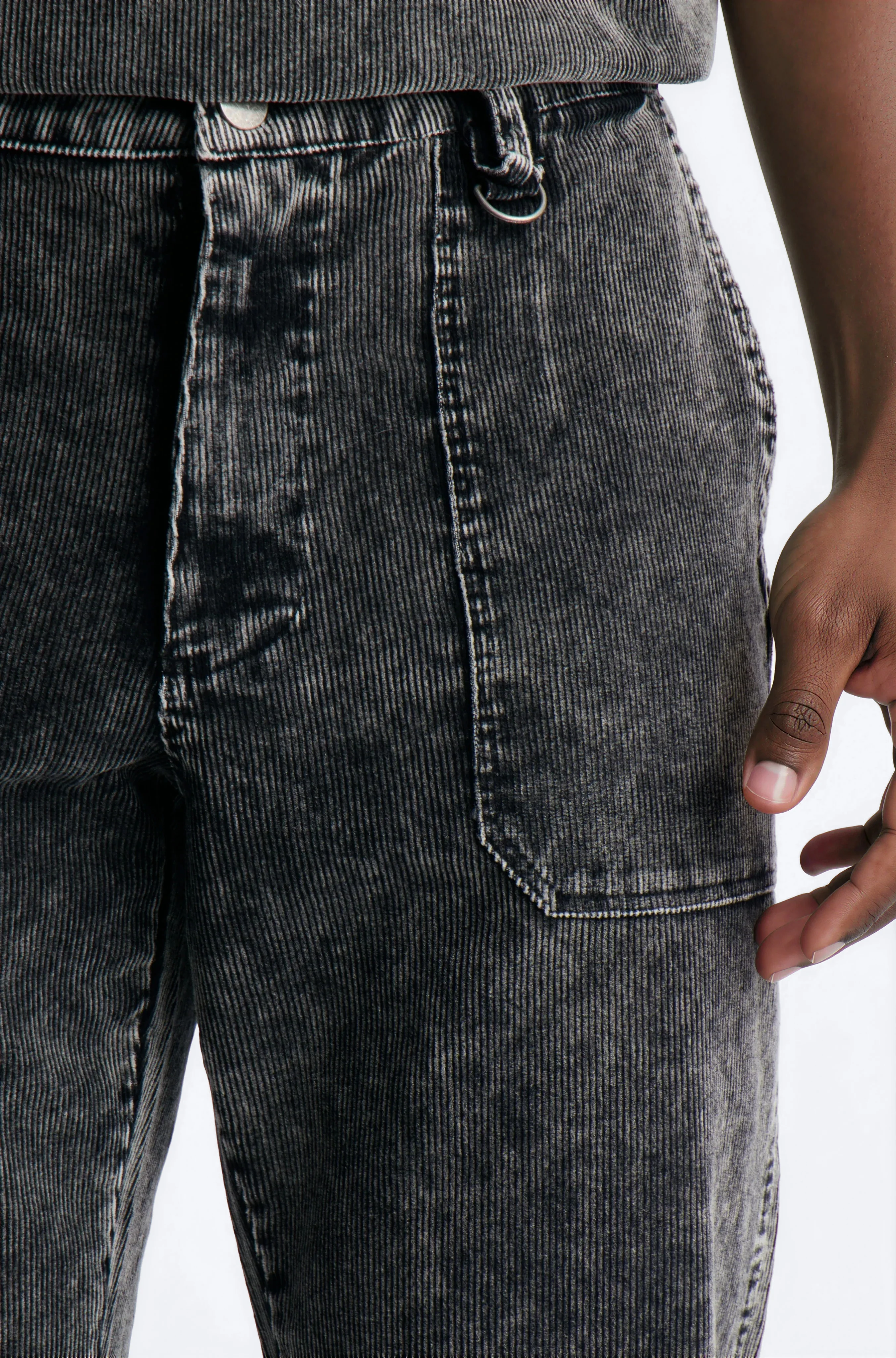 Ohio Corduroy Straight Pant - Black Wash - Image 3