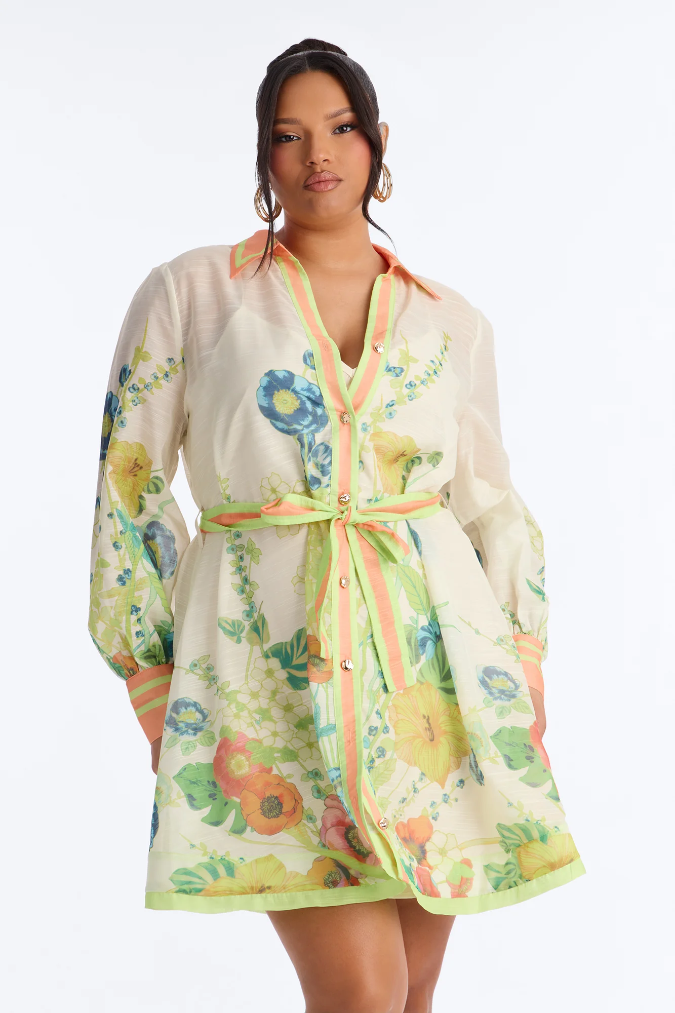 Old School Sweetie Floral Mini Dress - Green/combo - Image 6