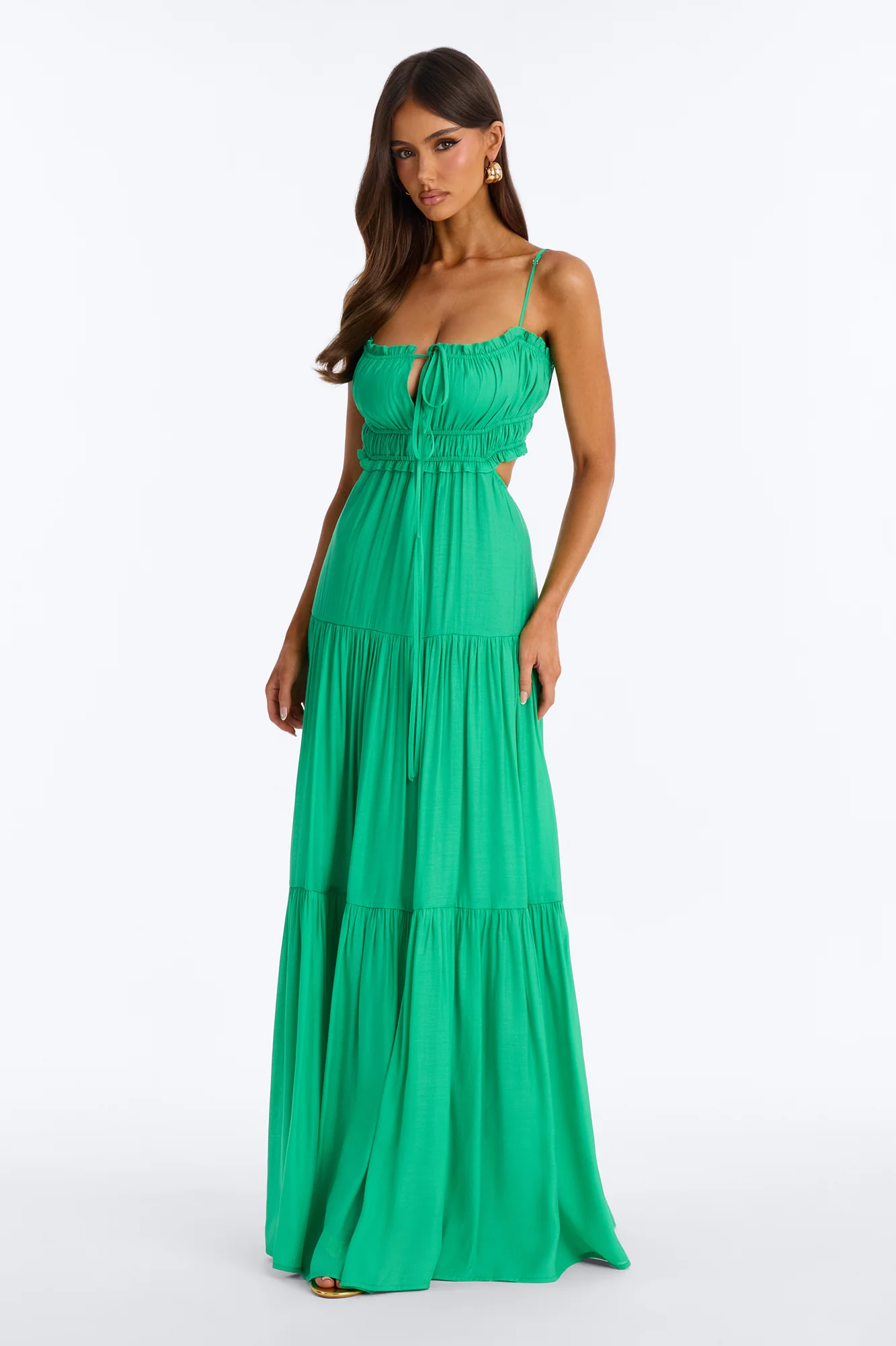 On A Date Flowy Maxi Dress - Kelly Green