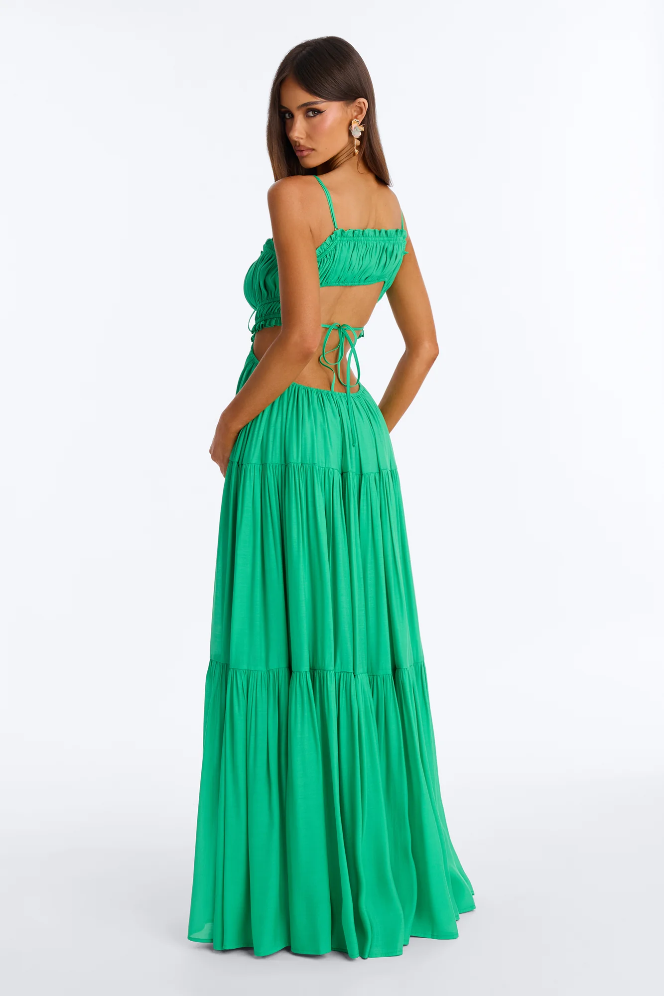 On A Date Flowy Maxi Dress - Kelly Green - Image 3